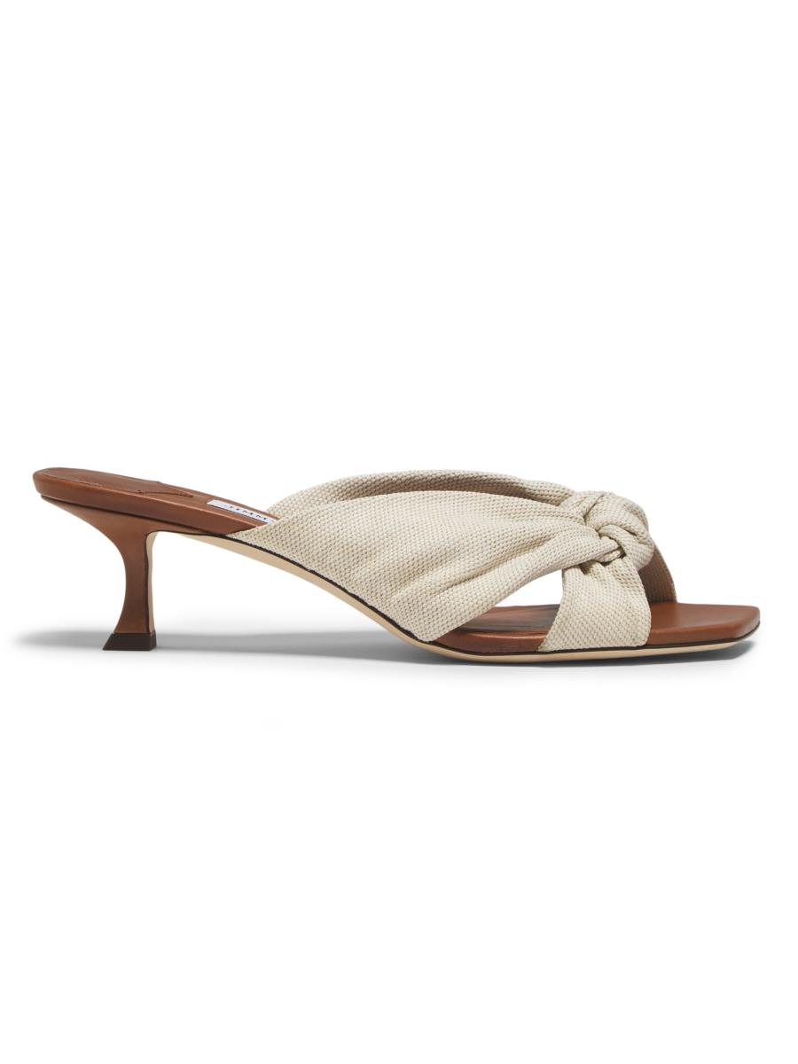 【関税込み】Jimmy Choo ベージュ Avenue 50 サンダル Jimmy Choo Avenue Wedge 50 Sandal Latte Leather