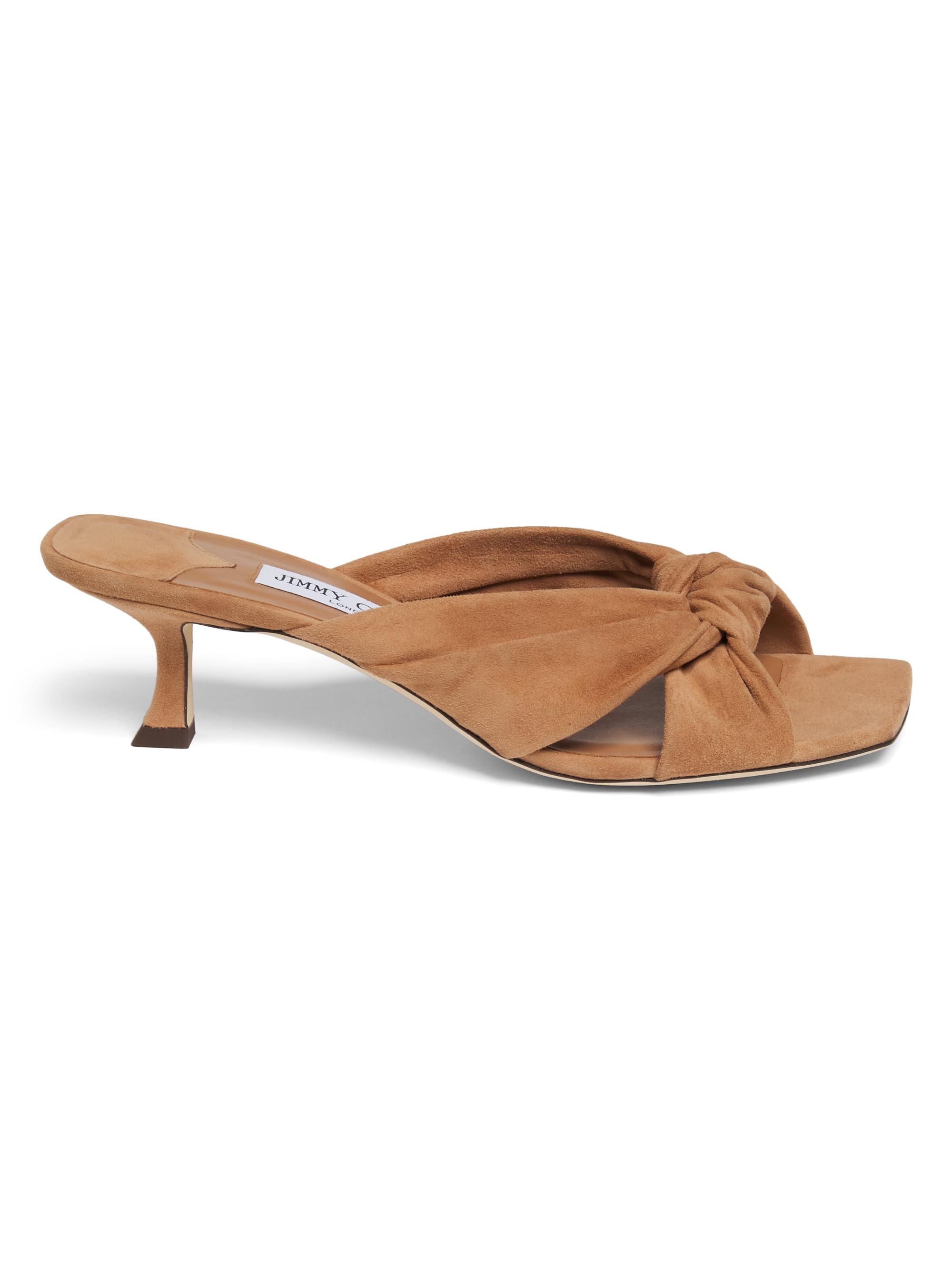 Jimmy Choo Avenue 50MM Suede Slip-On Sandals | Saks Fifth Avenue