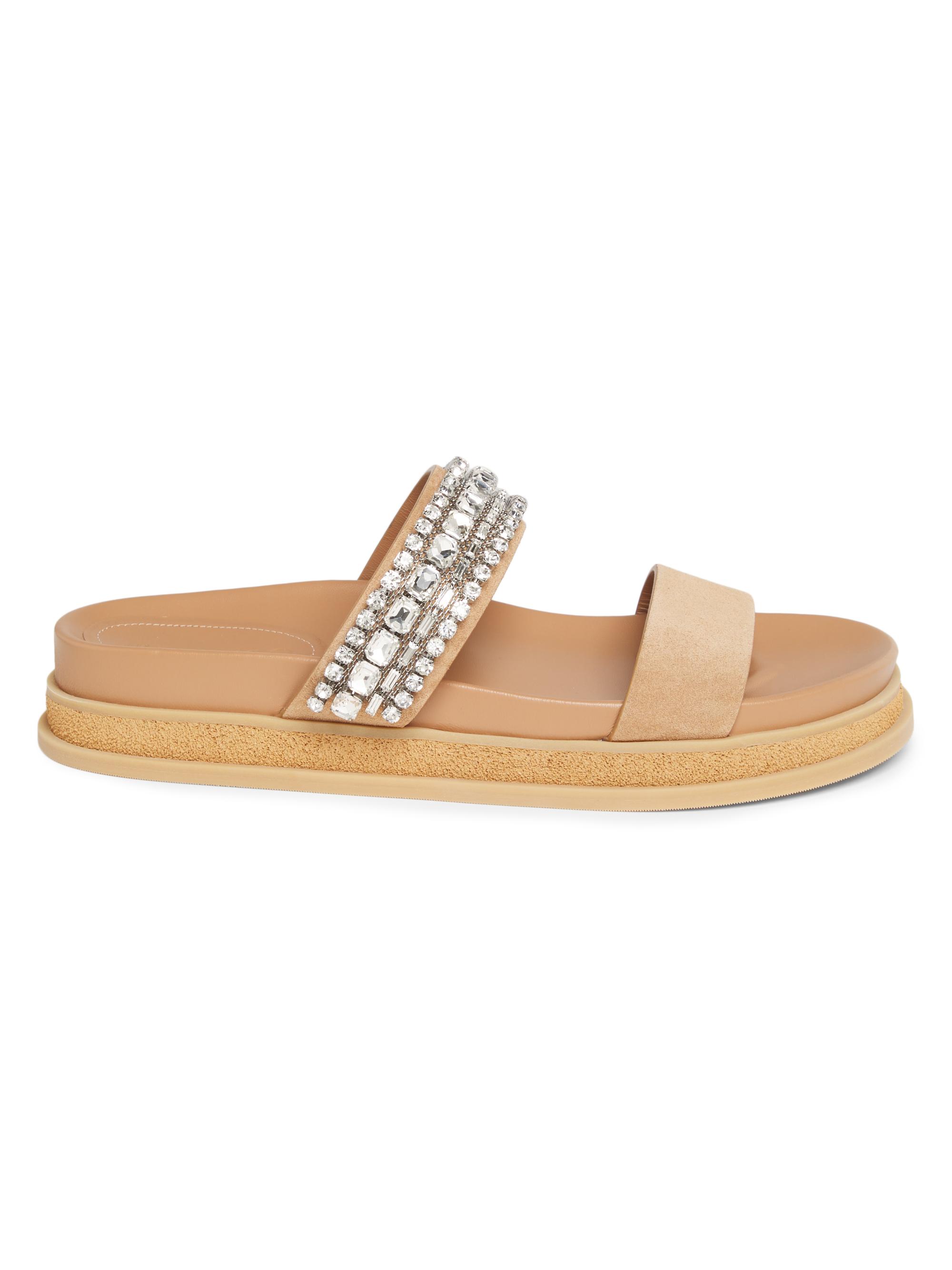 Jimmy Choo Women's Jadi Crystal-Embellished Suede Sandals - Toffee Crystal