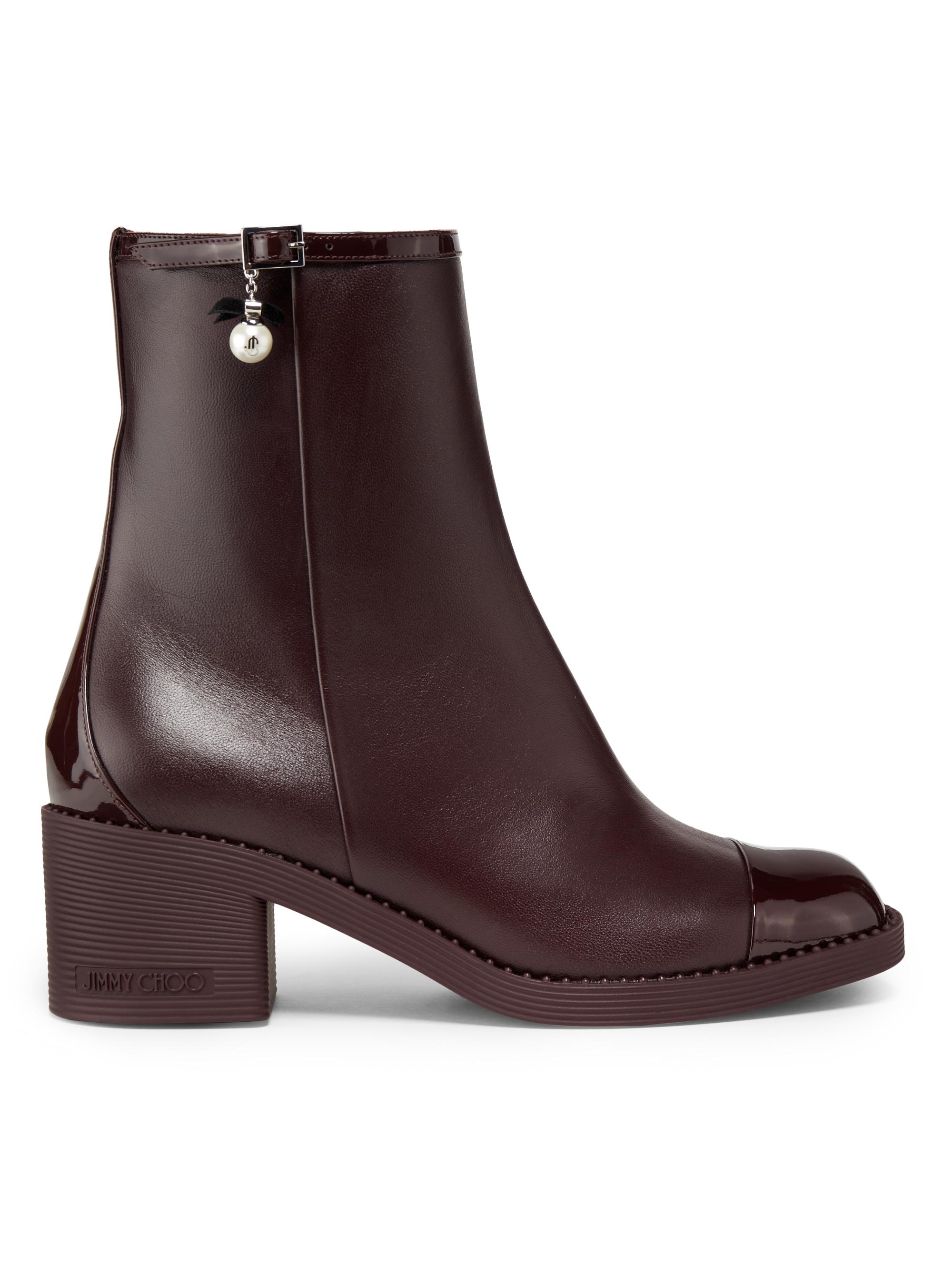 Jimmy Choo Women's Adry 60MM Leather Ankle Boots - Deep Merlot