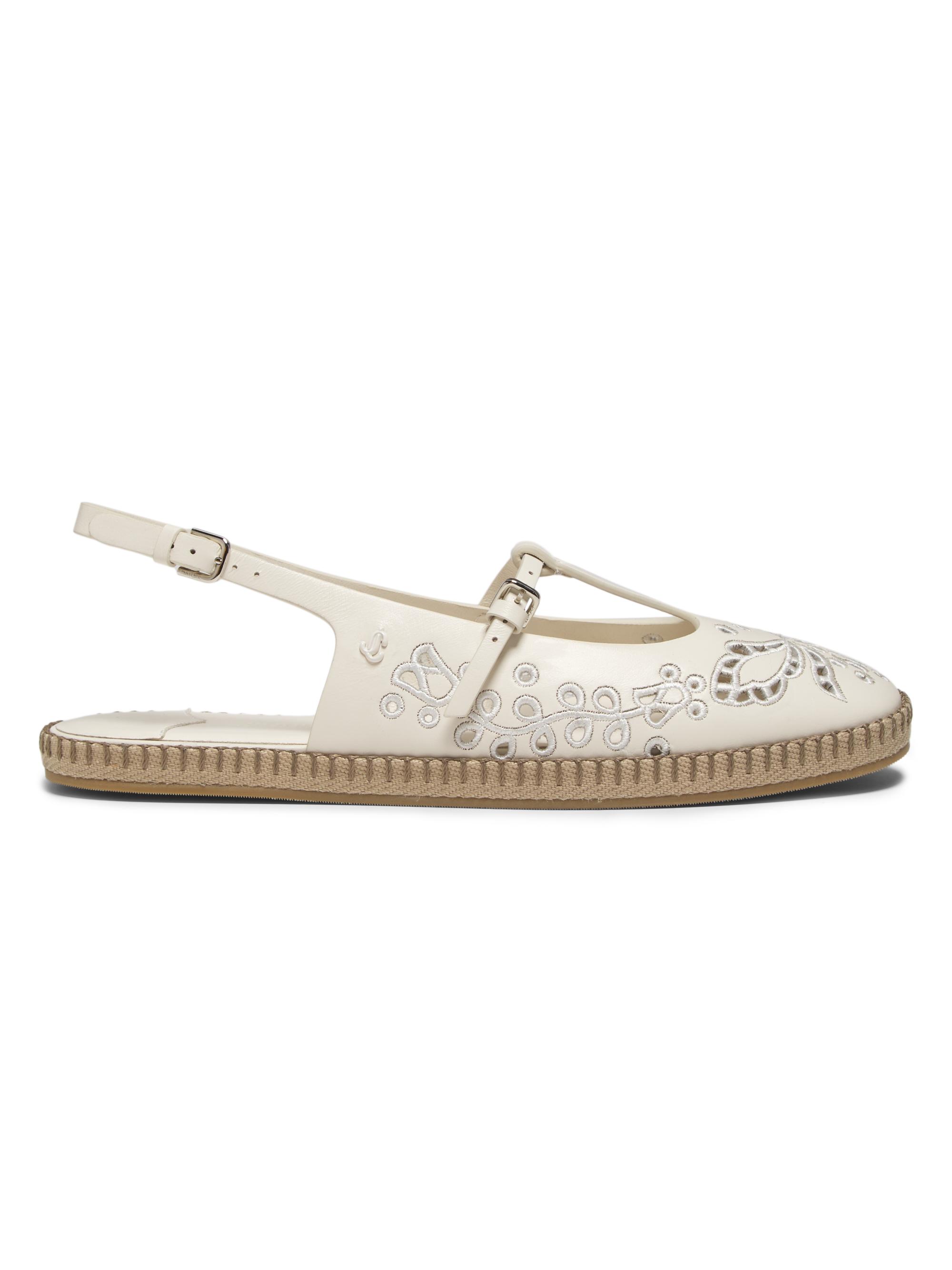 Jimmy Choo Aimee Leather Embroidered Slingback Flats | Saks Fifth