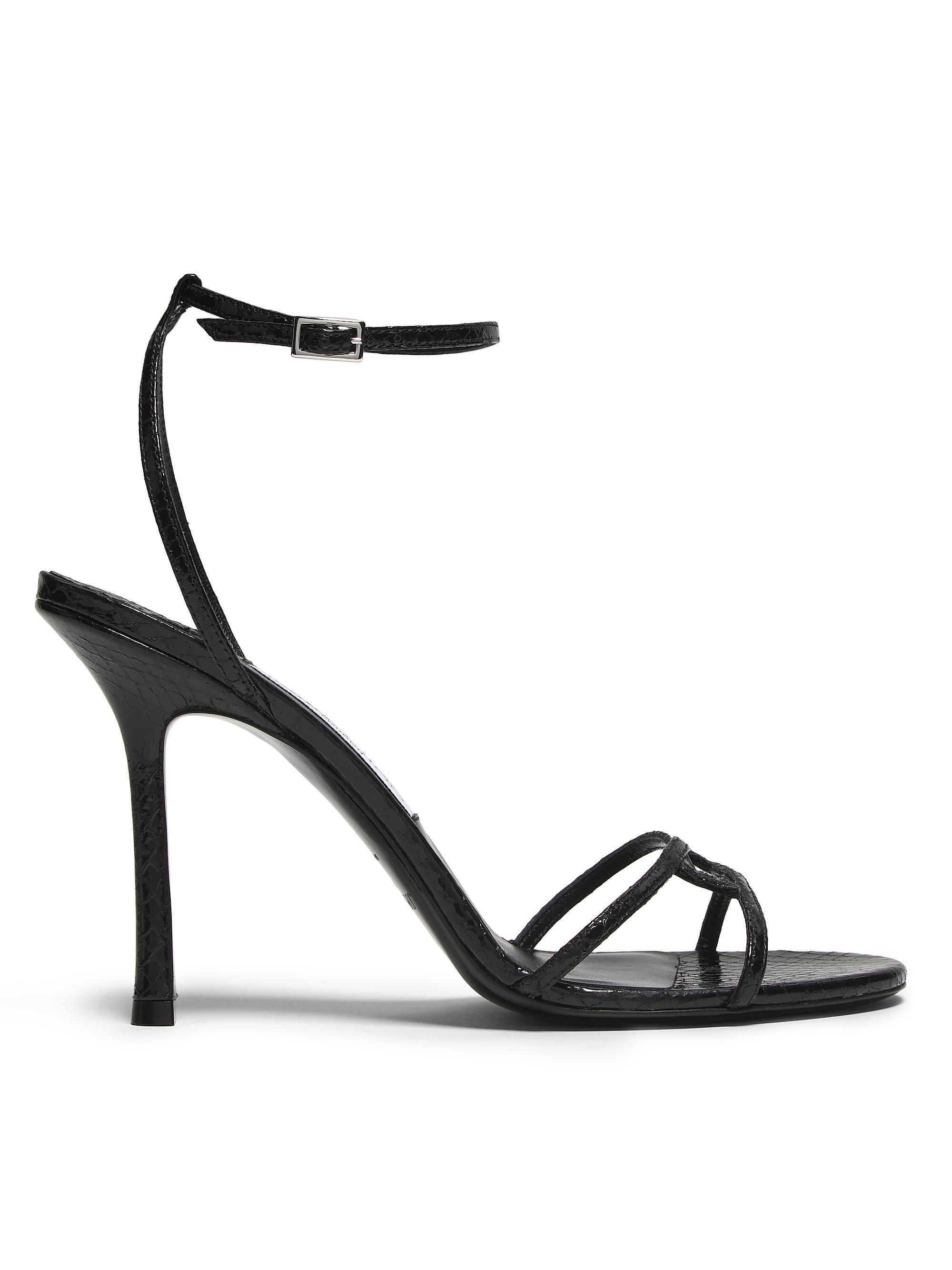 Jimmy Choo Leo 100MM Metallic Leather Sandals | Saks Fifth Avenue