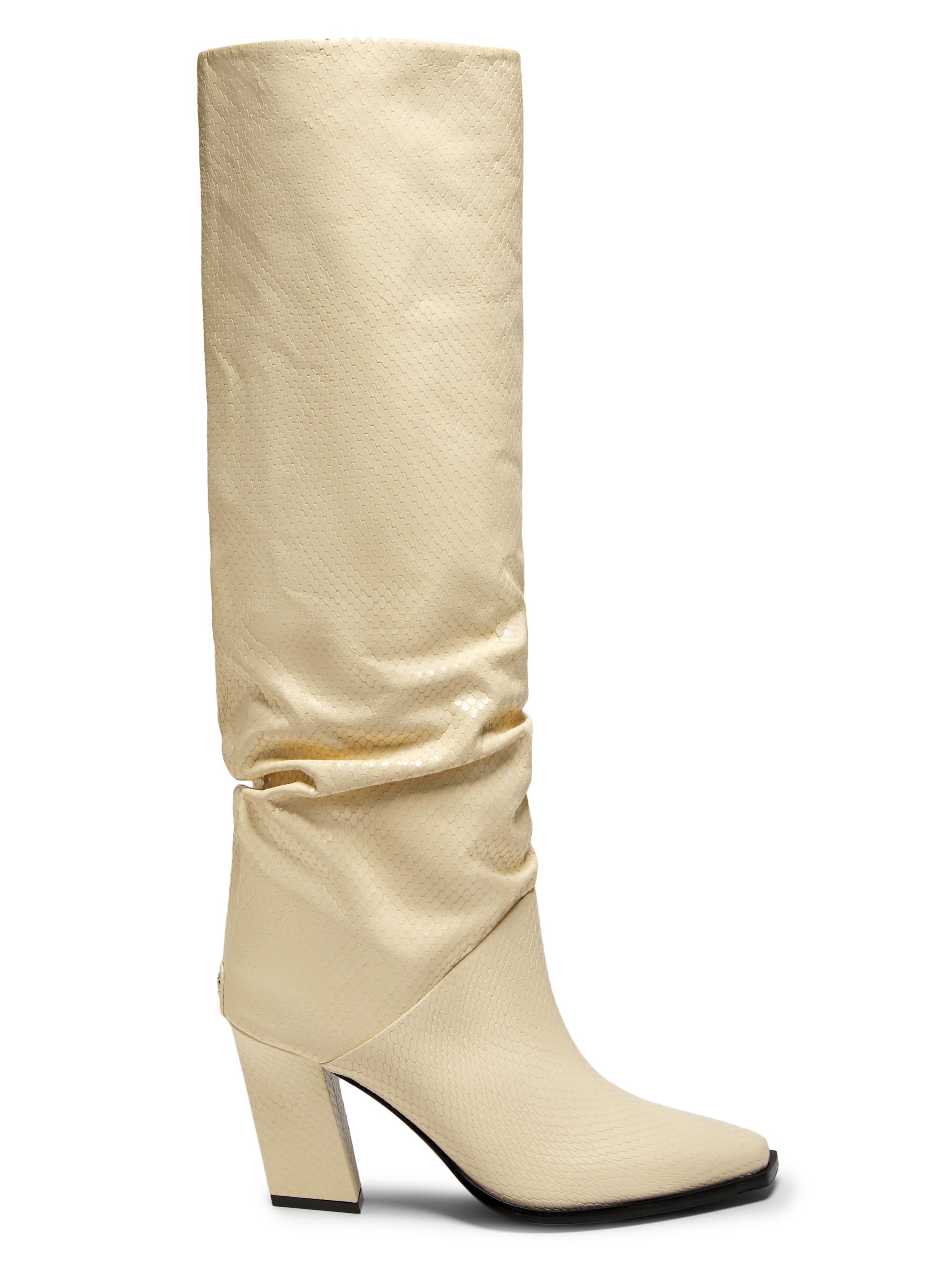 Jimmy Choo Women's Hart 85MM Printed Leather Knee Boots - Buttermilk