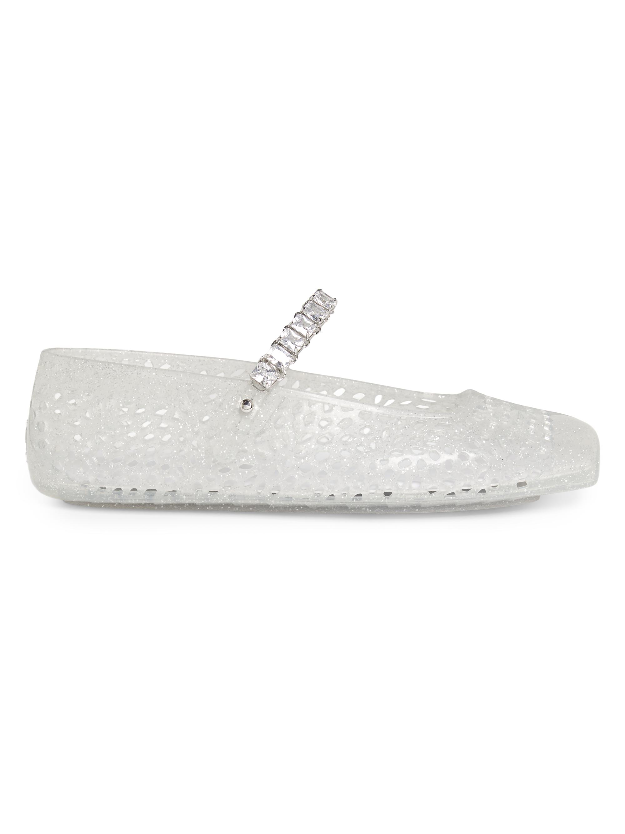 Jimmy Choo Women's The Jelly Ballerina Flats - Clear Silver Crystal