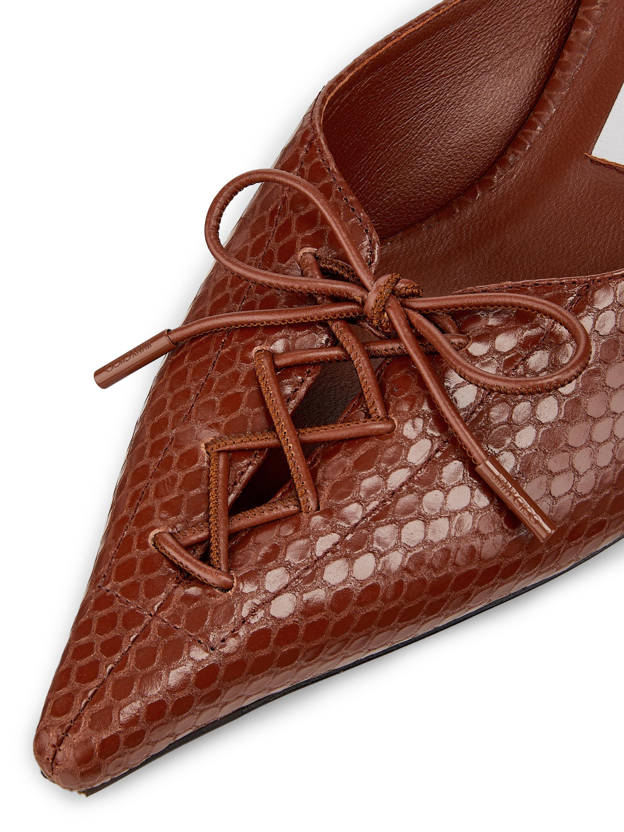 Jimmy Choo Scarlett 50MM Snakekin-Embossed Leather Mules | Saks