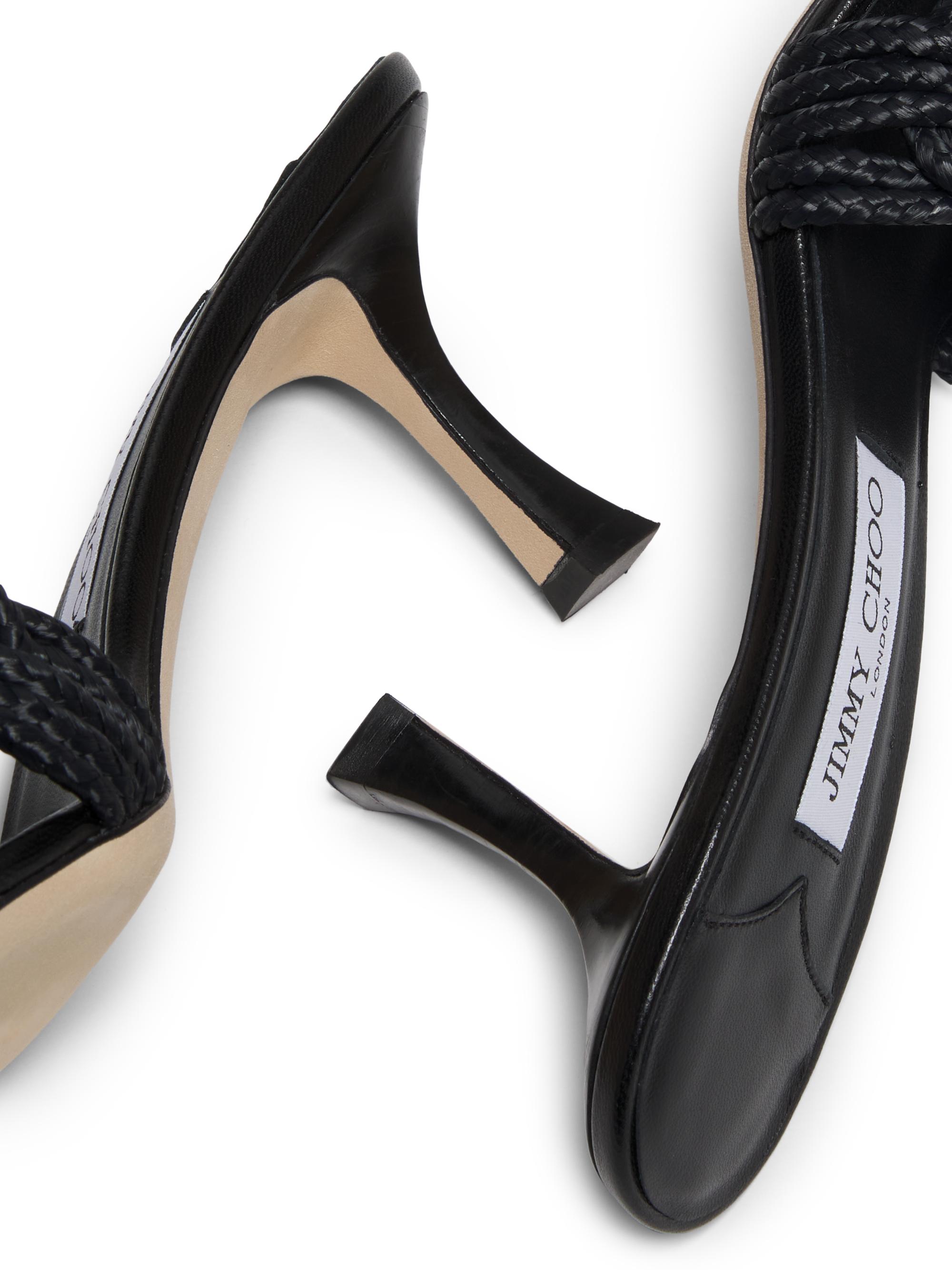 Jimmy Choo Chara 70MM Crochet Raffia Sandals | Saks Fifth Avenue