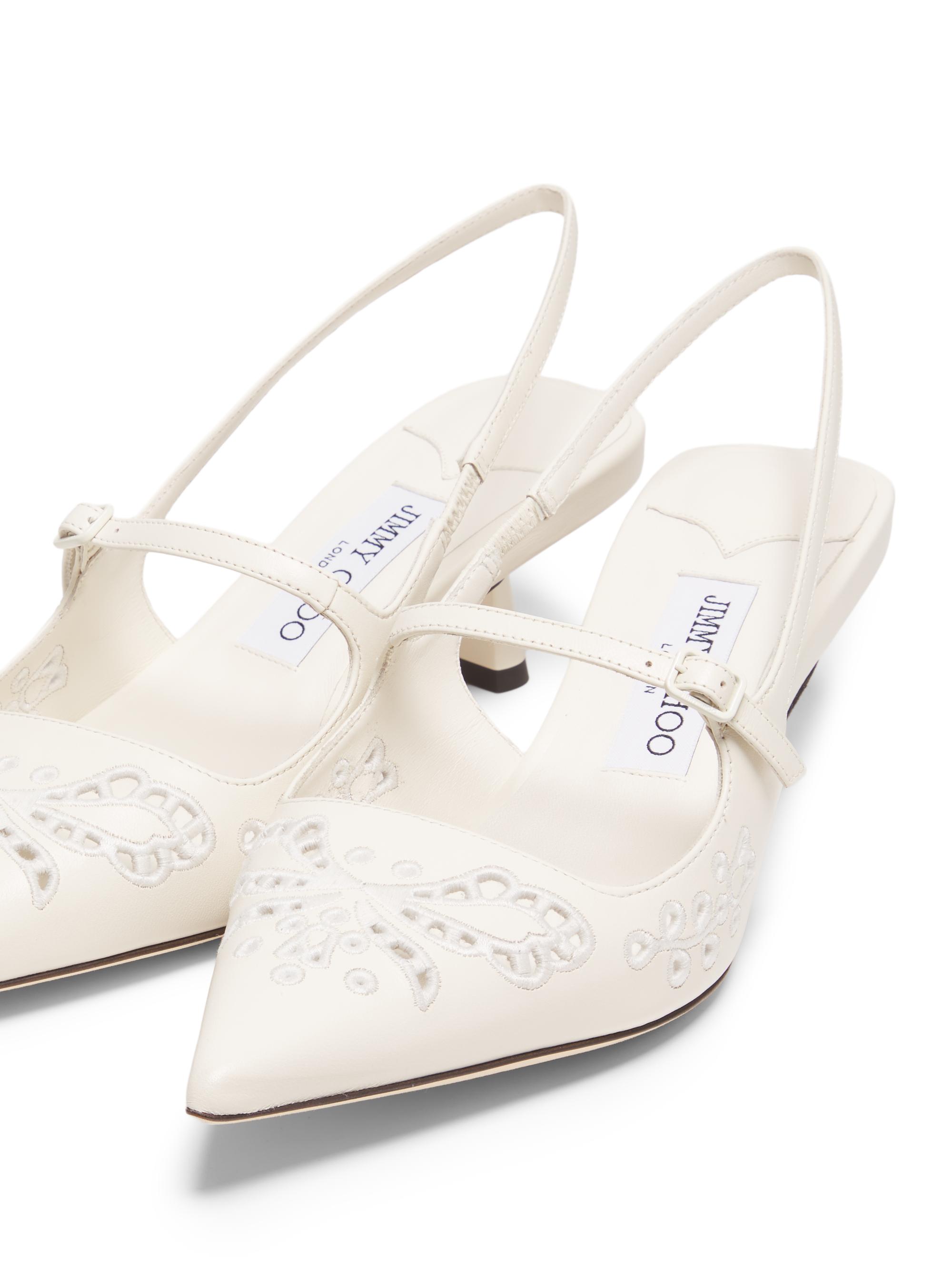 Jimmy Choo Didi 45MM Leather Embroidered Slingback Pumps | Saks