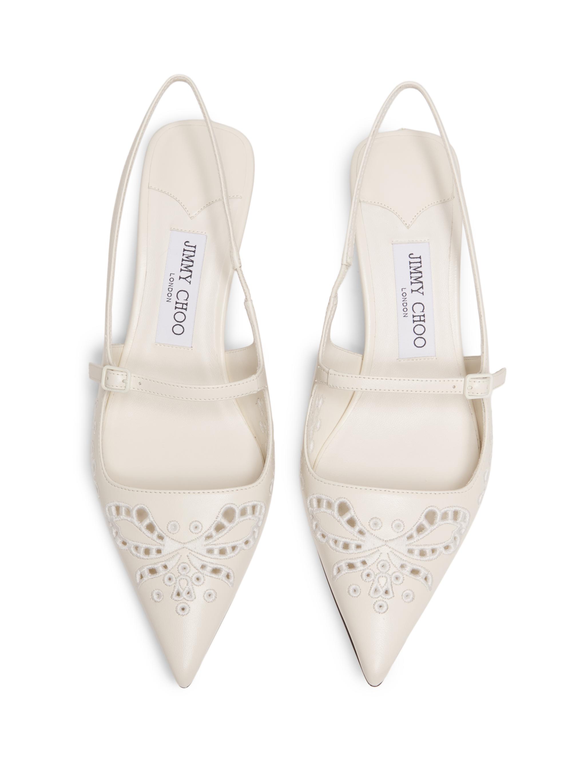 正規品JIMMY CHOO Jimmy Choo Didi 45MM Leather Embroidered Slingback Pumps | Saks