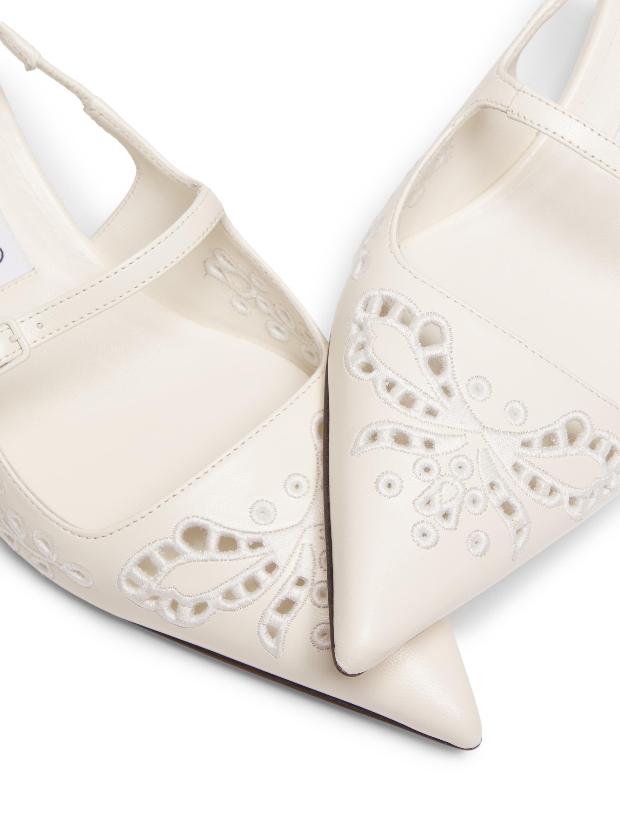 Jimmy Choo Didi 45MM Leather Embroidered Slingback Pumps | Saks