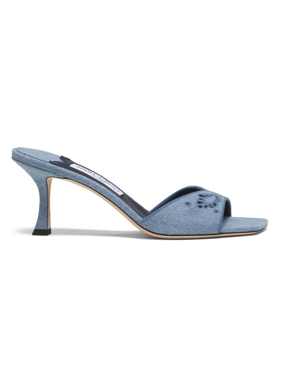 【Jimmy Choo】Skye サテンミュール 70mm、アイボリー Skye 70 | Ivory Satin Sandals | JIMMY CHOO