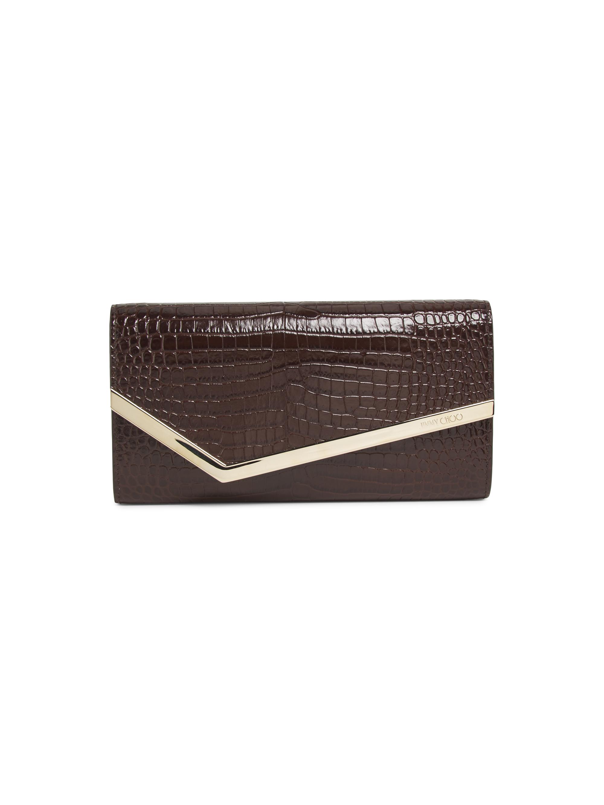 Jimmy Choo Emmie Croc-Embossed Leather Clutch | Saks Fifth Avenue