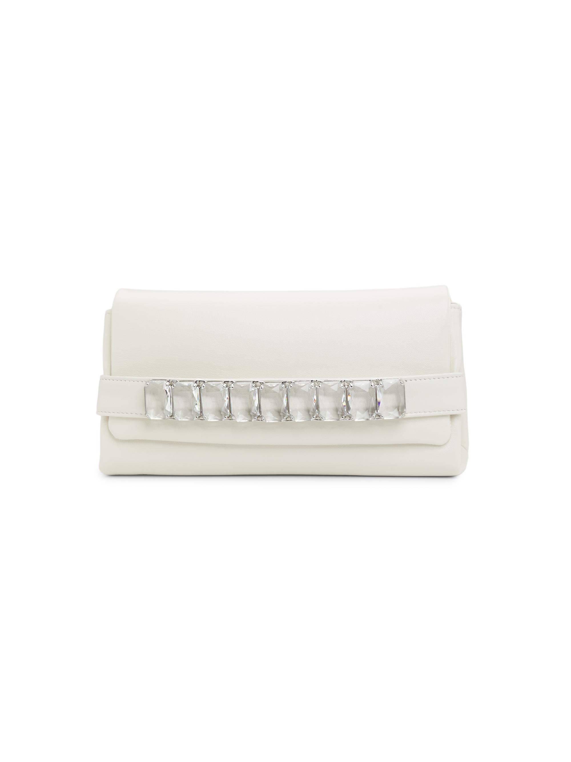 Jimmy Choo Women's Kya Crystal-Embellished Leather Clutch - Latte Crystal