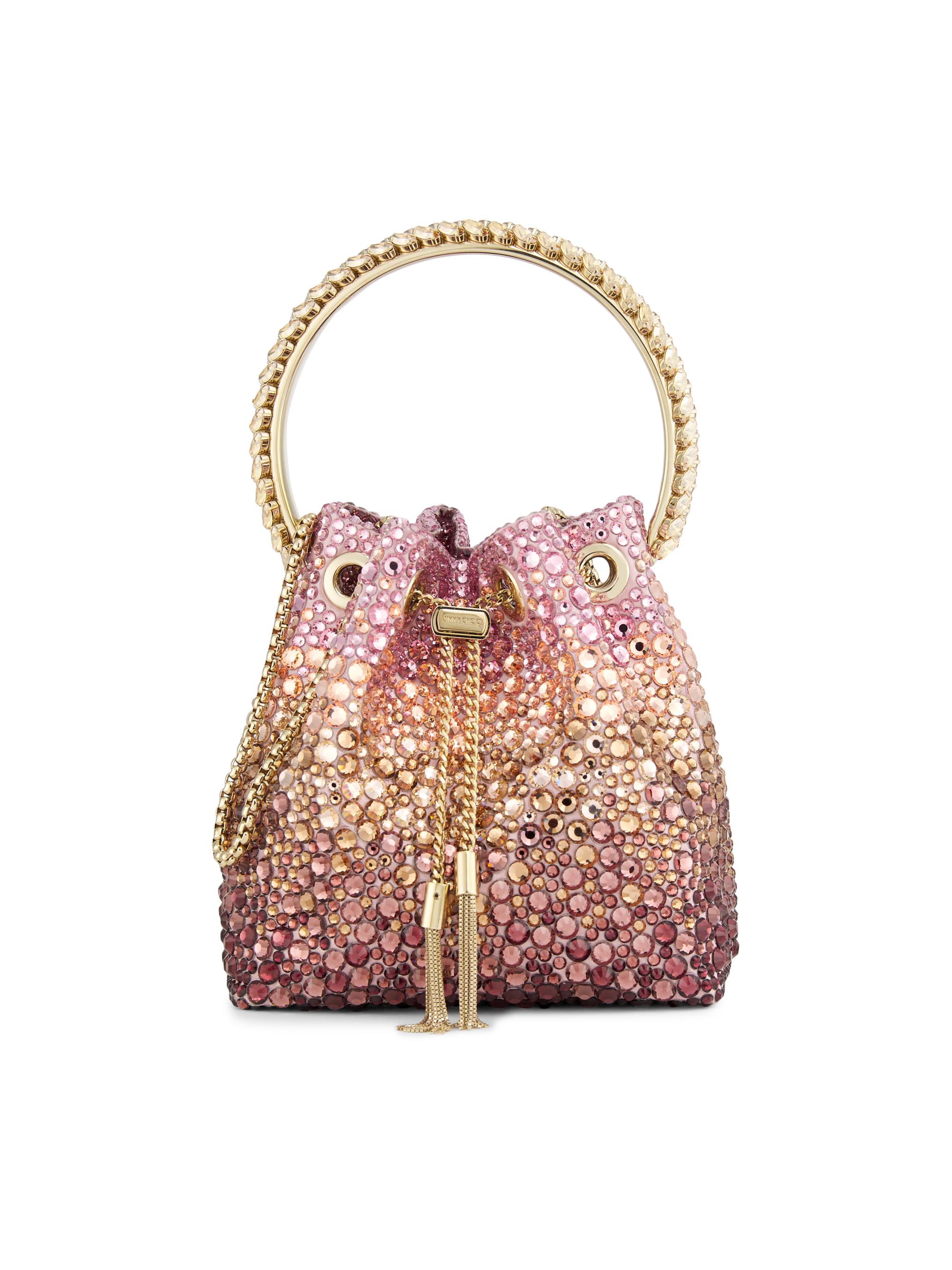 Jimmy Choo Women's Bon Bon Crystal-Embellished Top Handle Bag - Silky Blush Mix Light Gold