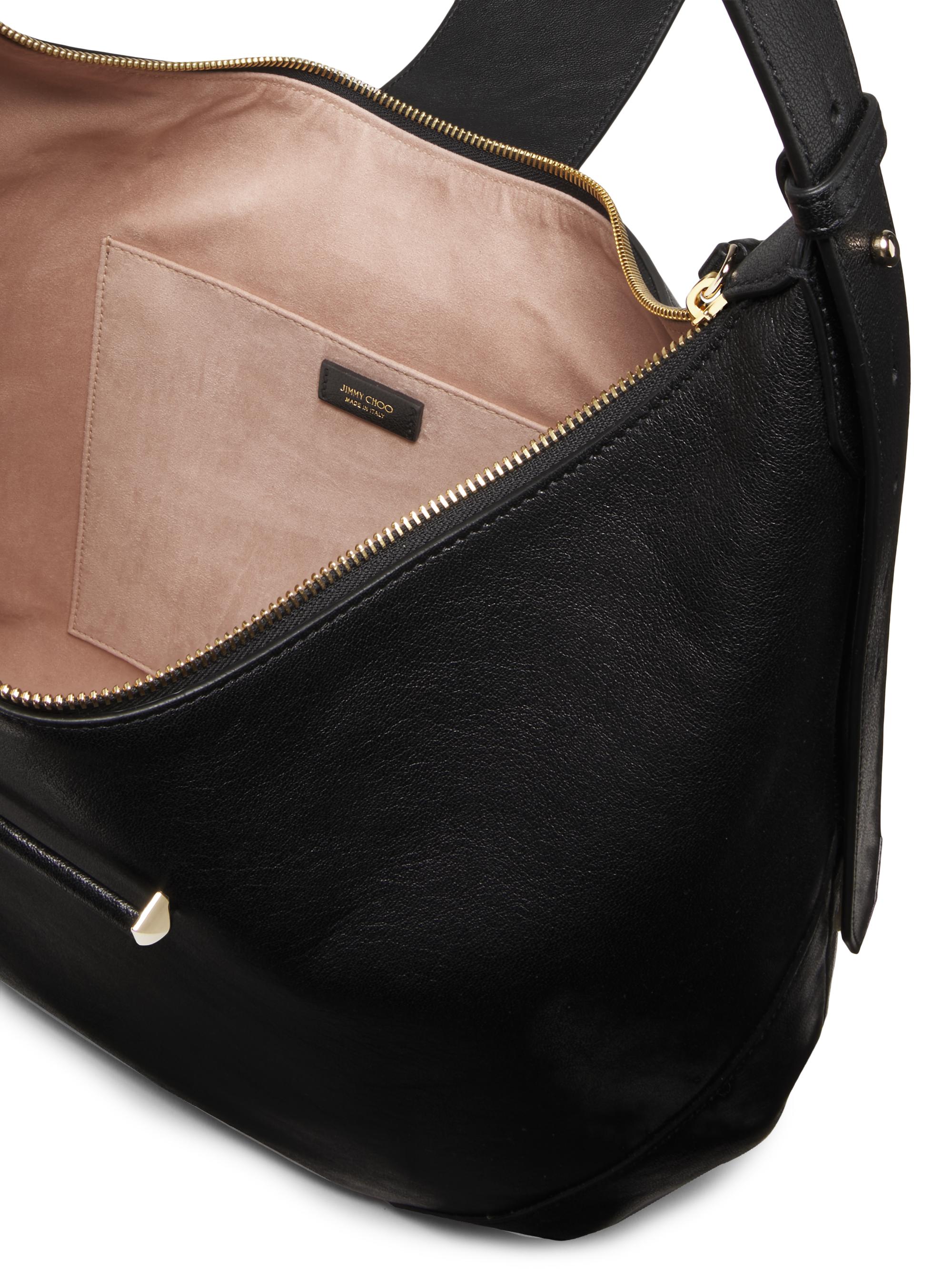 Jimmy Choo Bar Hobo Medium Leather Shoulder Bag | Saks Fifth Avenue