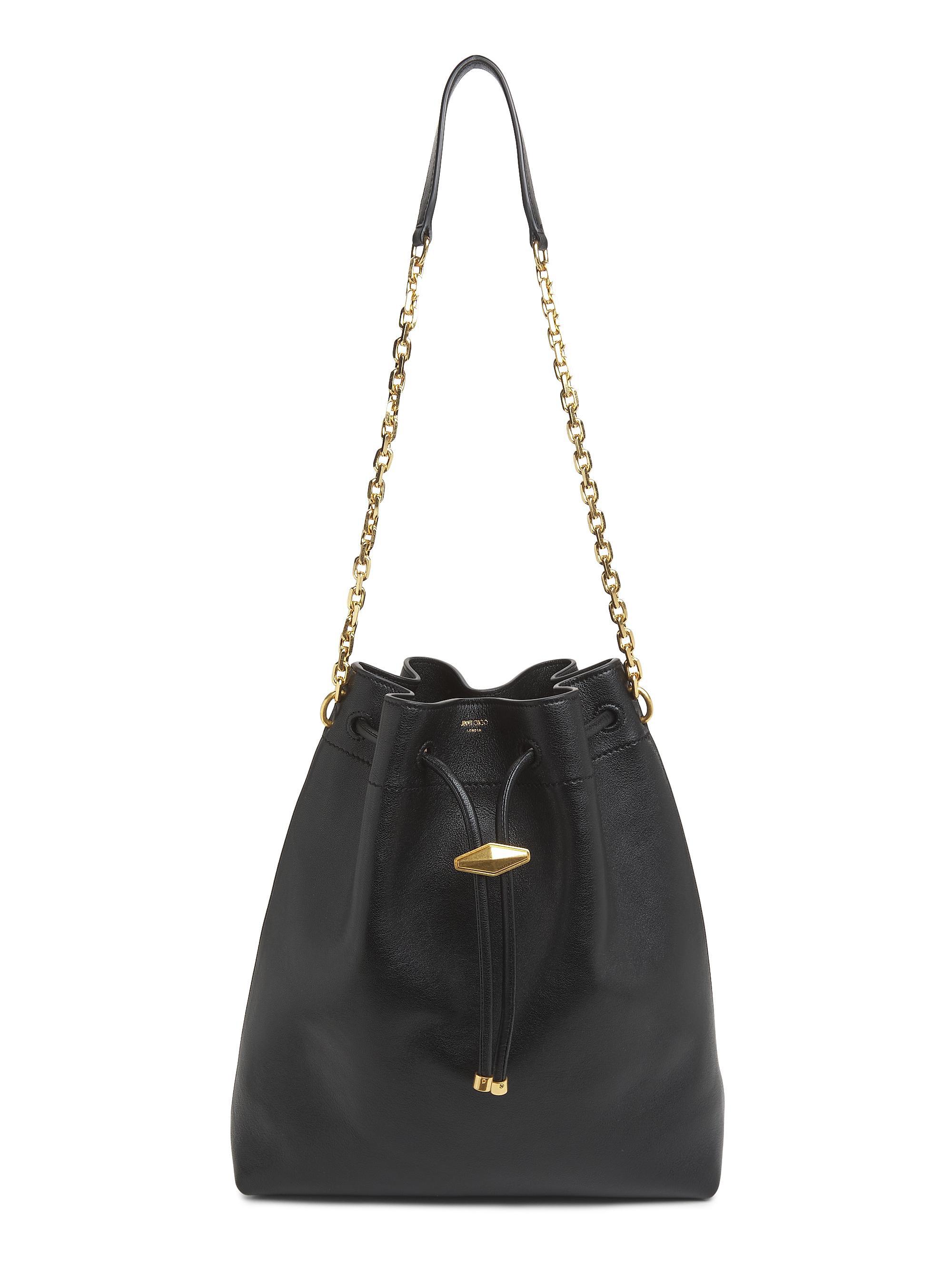 Jimmy Choo Women's Cinch Leather Bucket Bag - Black Gold