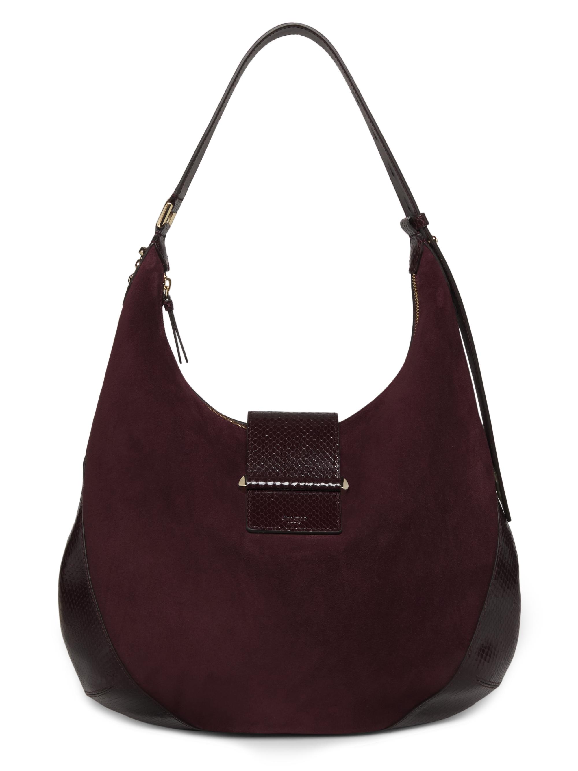 Jimmy Choo Women's  Bar Leather Hobo Bag - Deep Merlot Shiny Gold