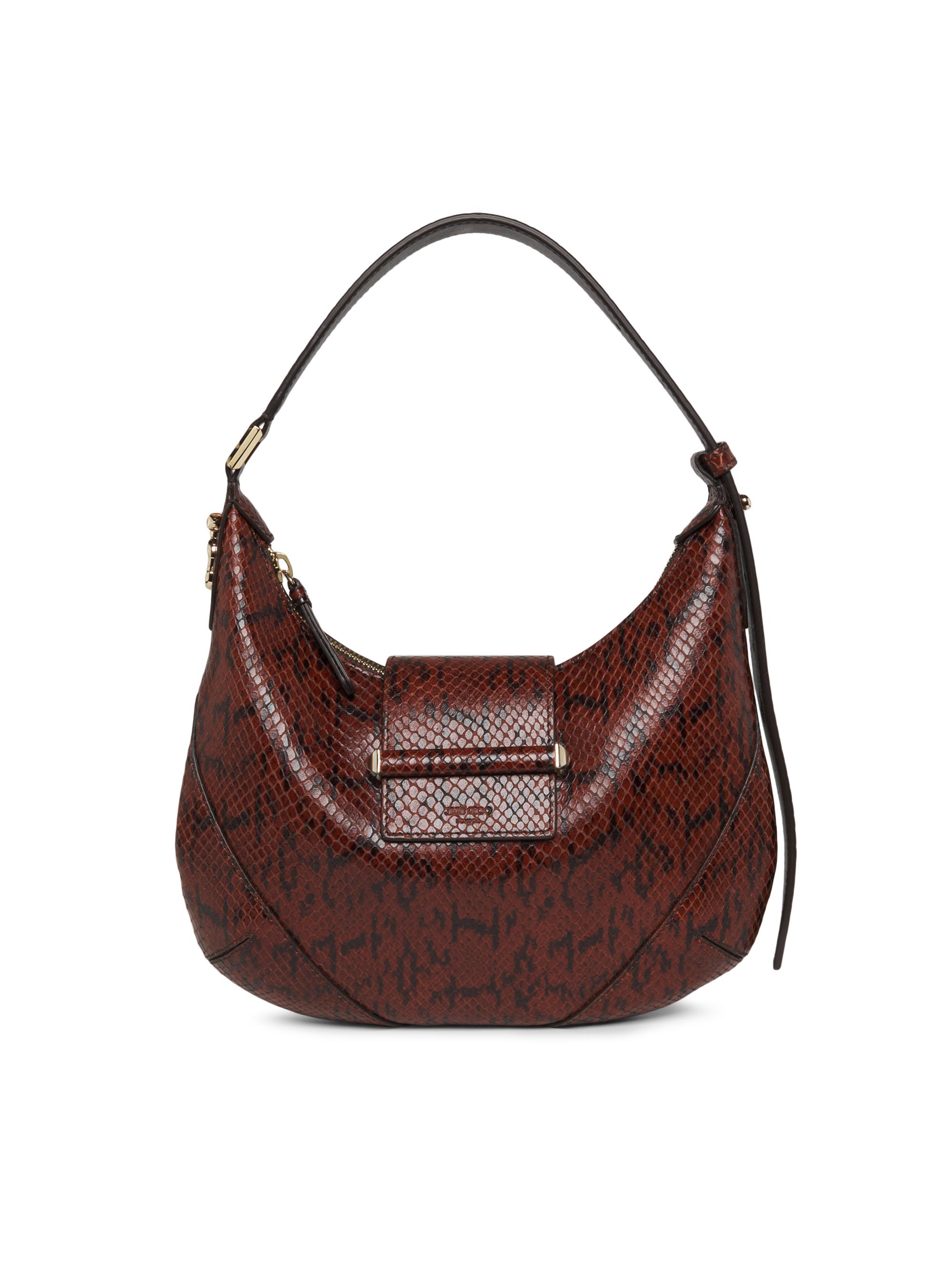 Jimmy Choo Women's Bar Snake-Embossed Leather Hobo Bag - Cognac Shiny Gold