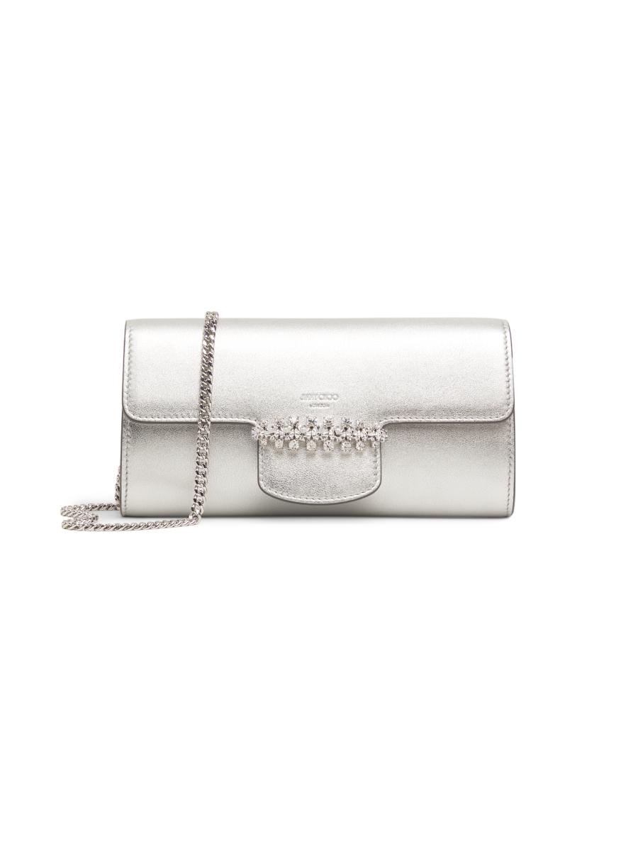 【JIMMY CHOO】Loni wallet black/ pink/ silver ★関税送料込み NWT NEW Jimmy Choo Cheri Black leather crystal buckle