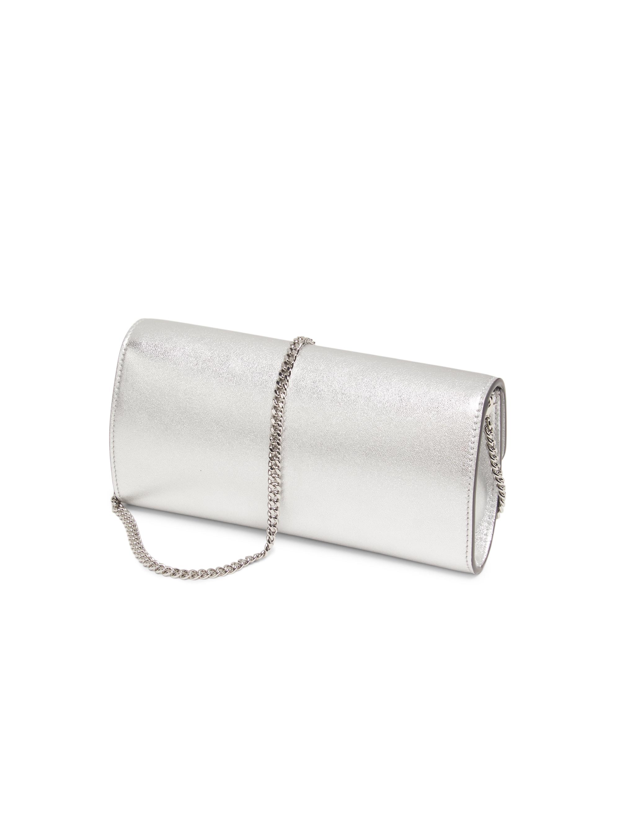 Jimmy Choo Bing Metallic Leather Chain Wallet | Saks Fifth Avenue