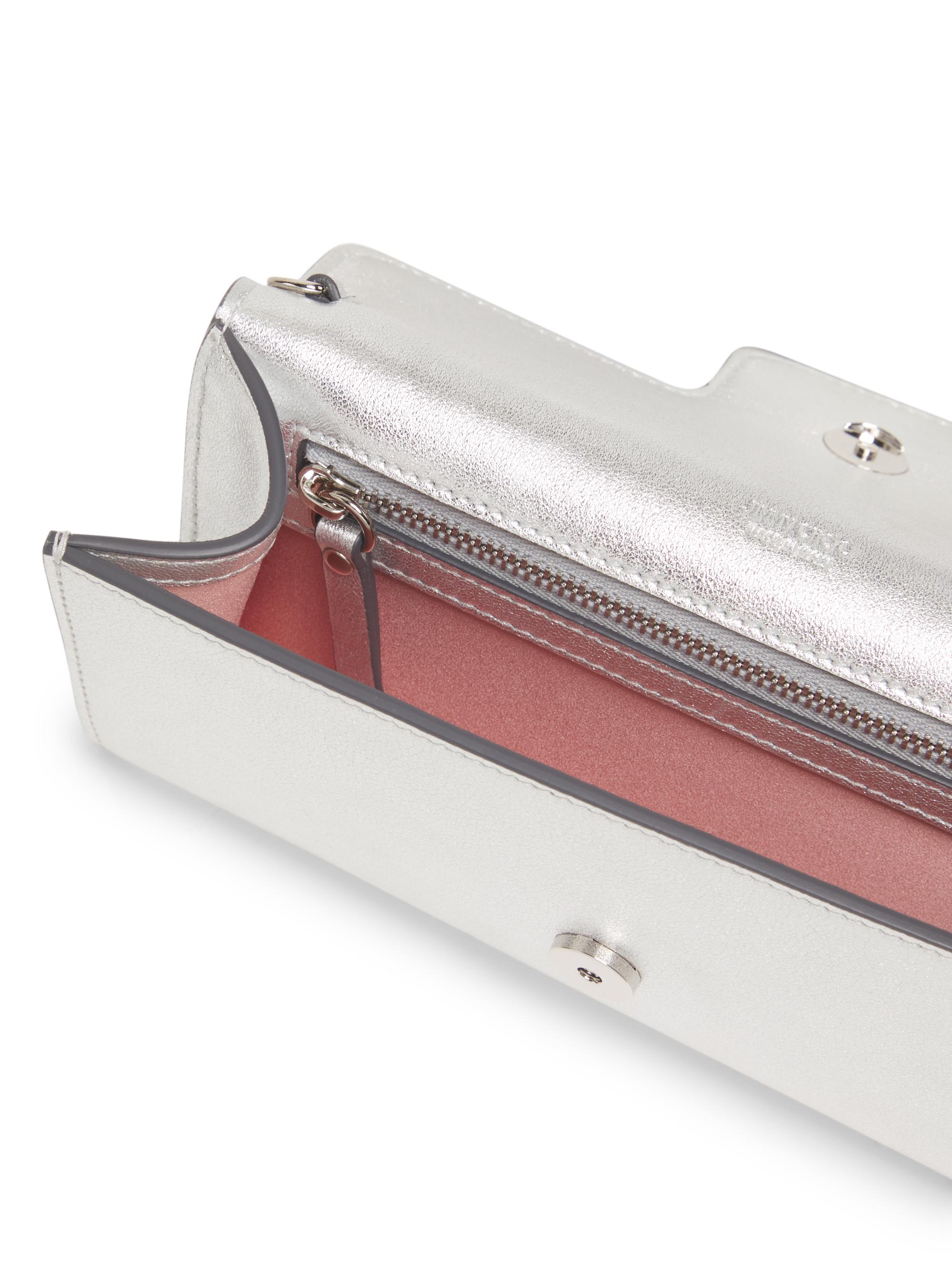 Jimmy Choo Bing Metallic Leather Chain Wallet | Saks Fifth Avenue