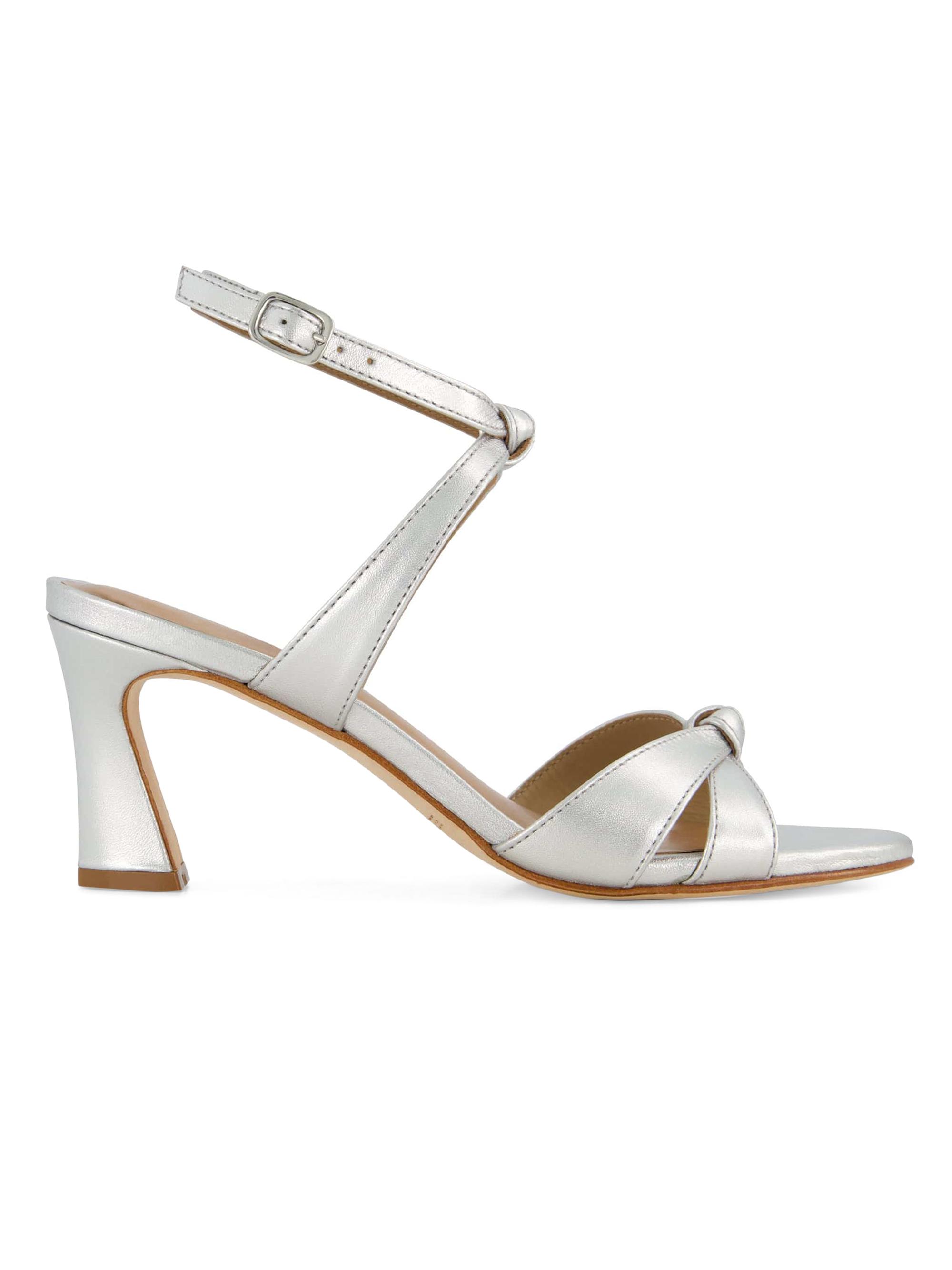 Bernardo Women's Neera Ankle Strap Heeled Sandals - Silver