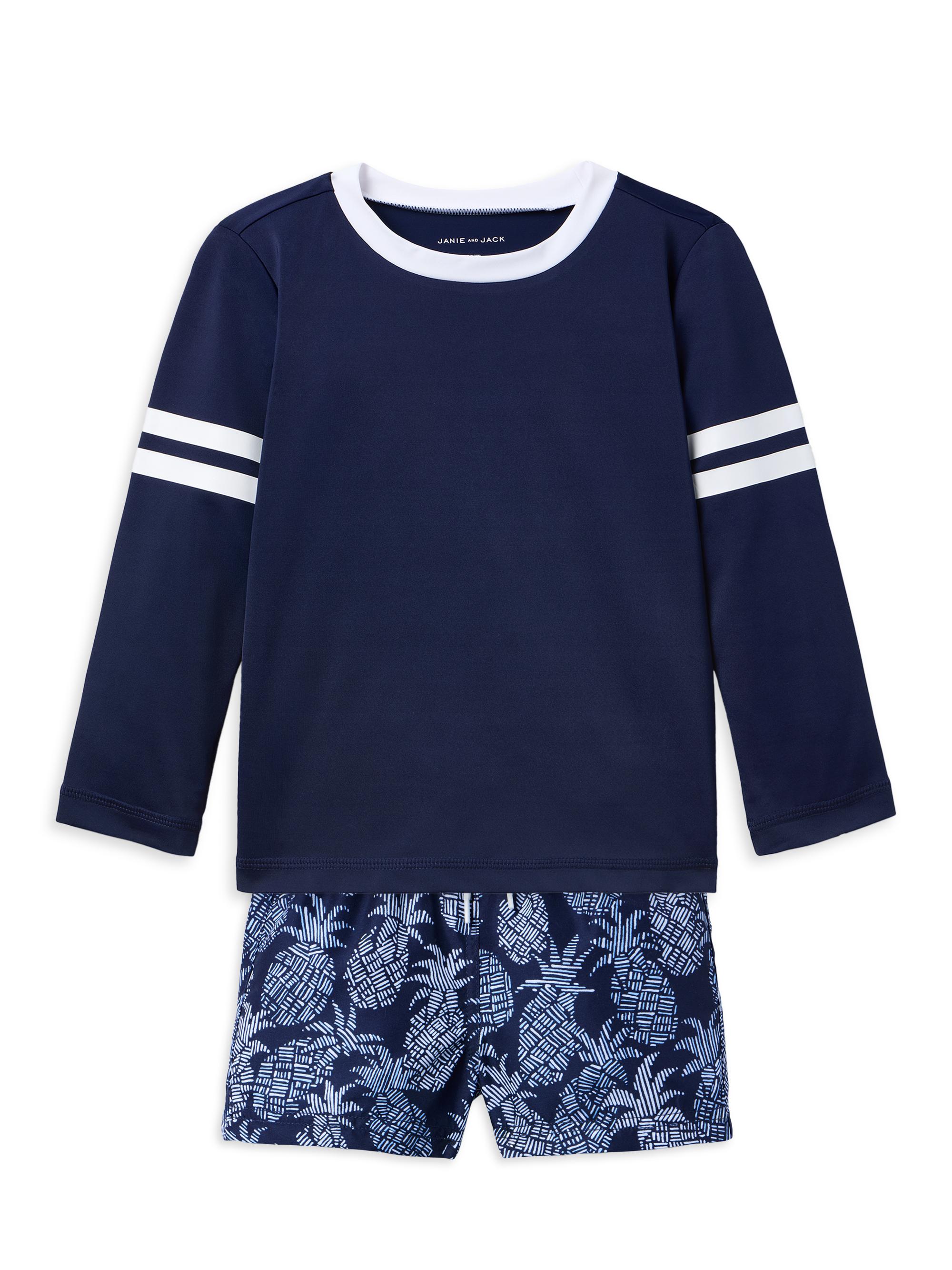 Janie and Jack Little Boy's & Boy's Pineapple Swim Set