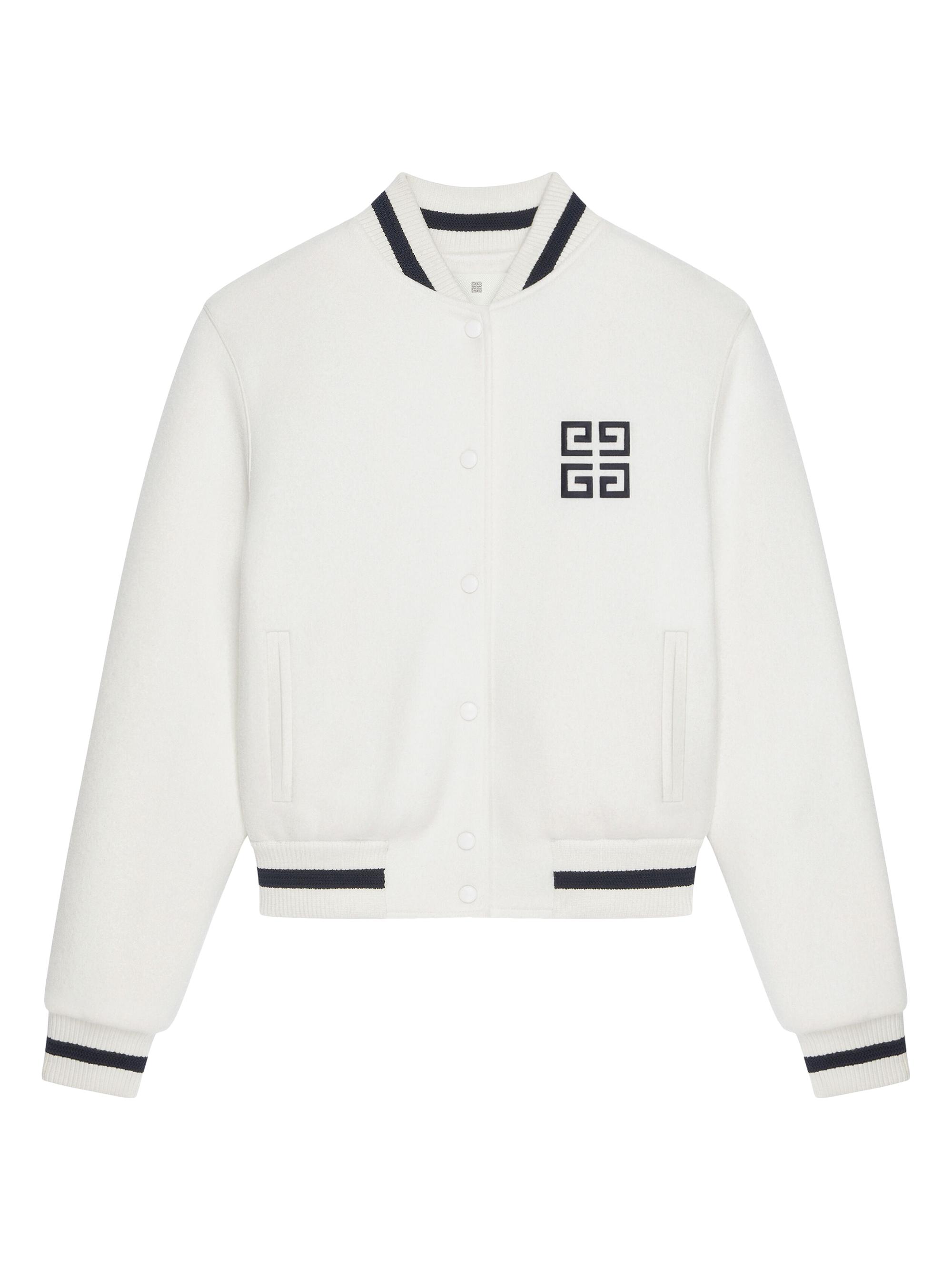 Givenchy Women's 4G Varsity Jacket in Wool - White Navy