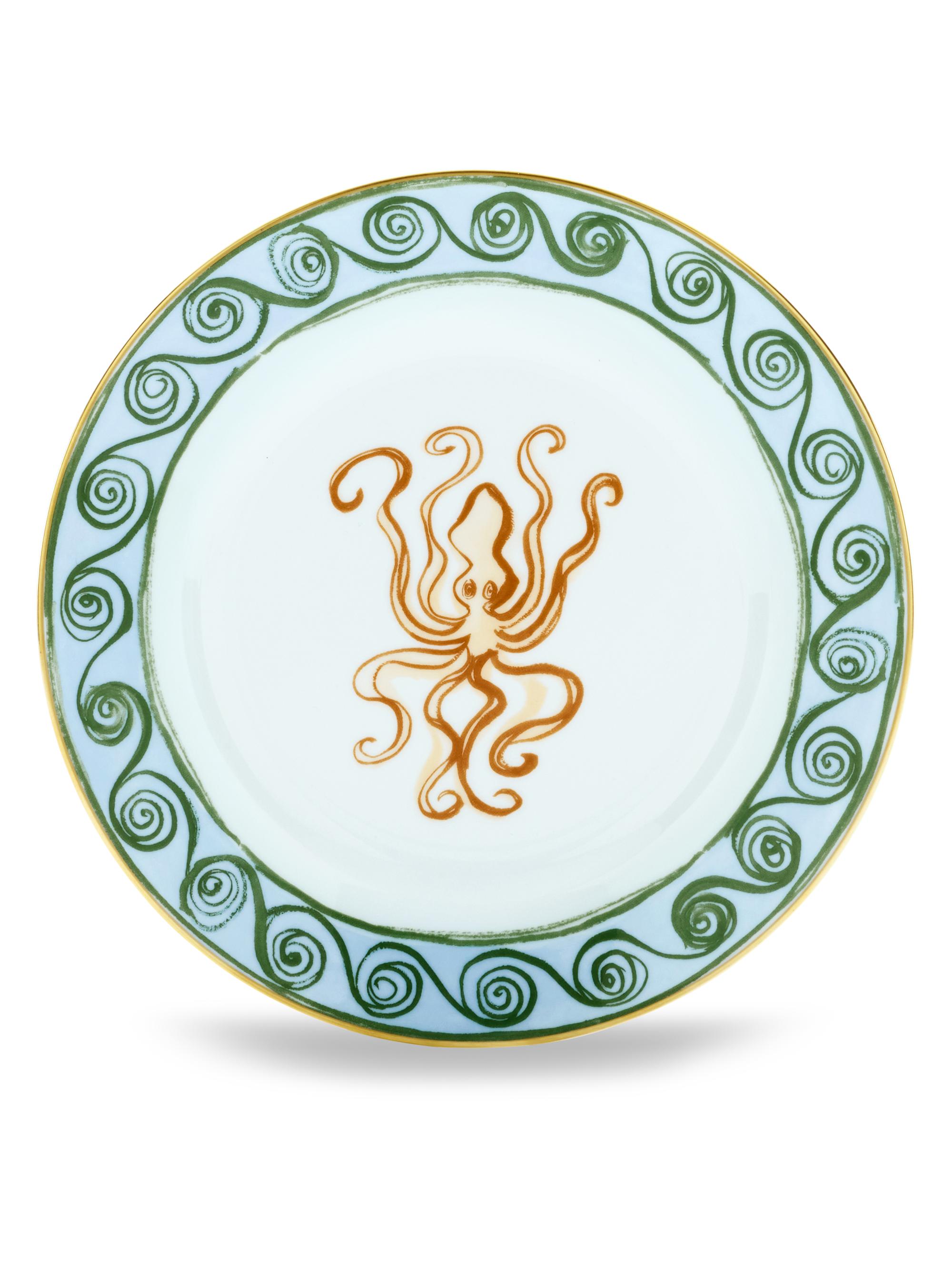 Ginori 1735 Il Viaggio Di Nettuno Flat Dessert Plate - Marrone Celeste