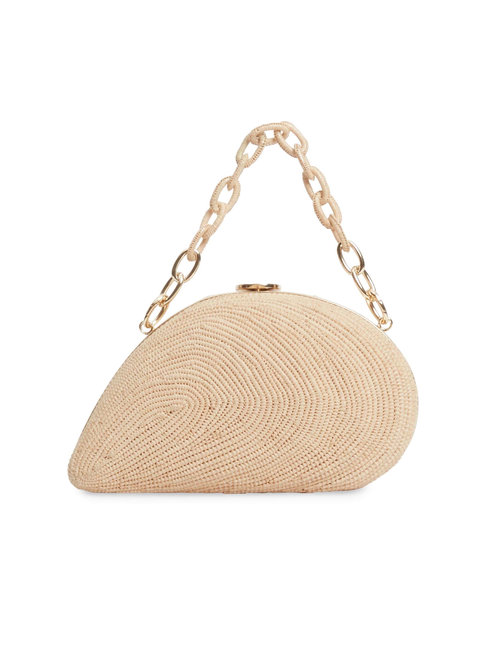 SIMKHAI Women's Bridget Raffia Shell Convertible Clutch - Raffia