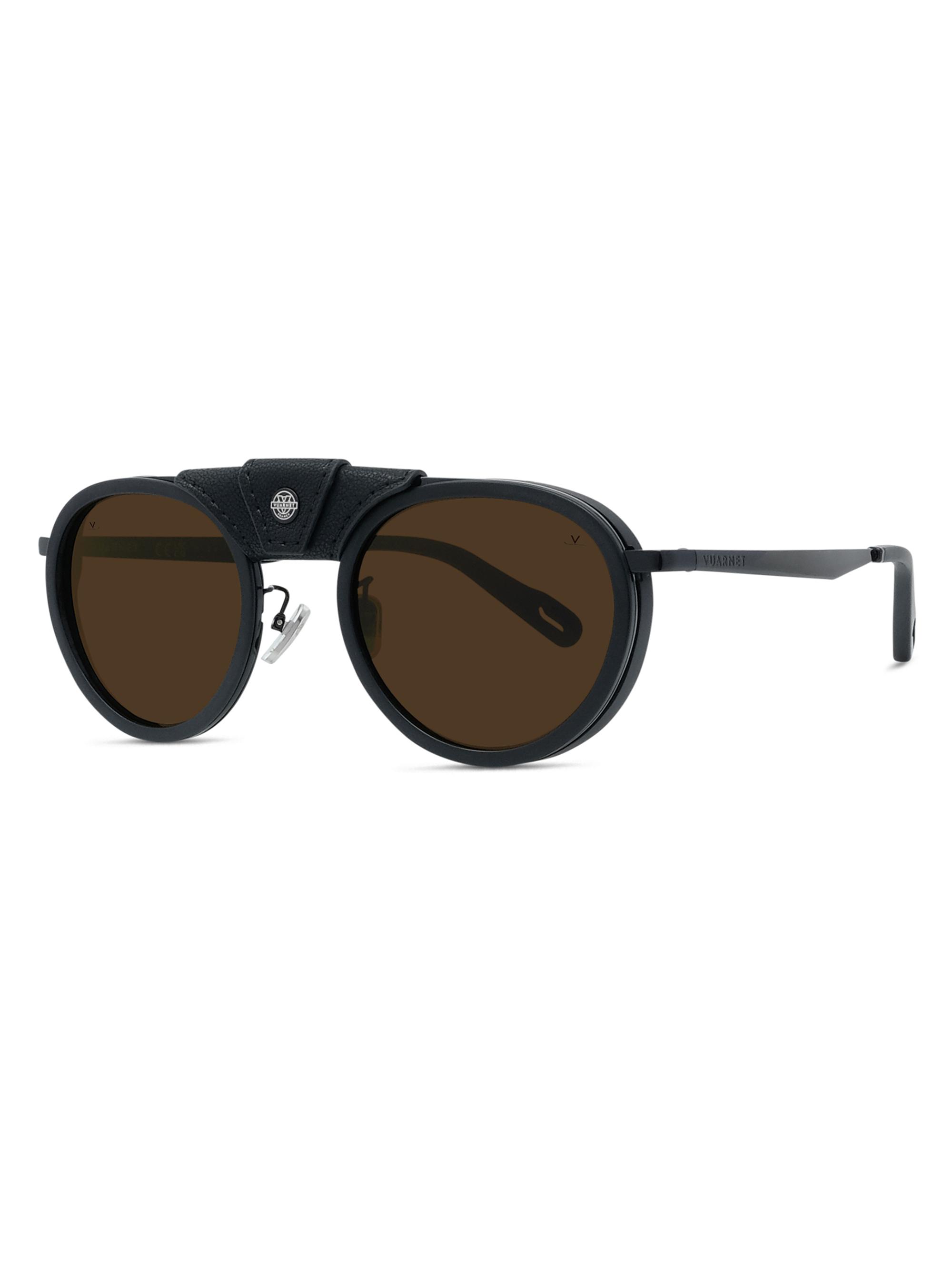 Vuarnet Men's Glacier 02 Round 52MM Sunglasses - Black Brown