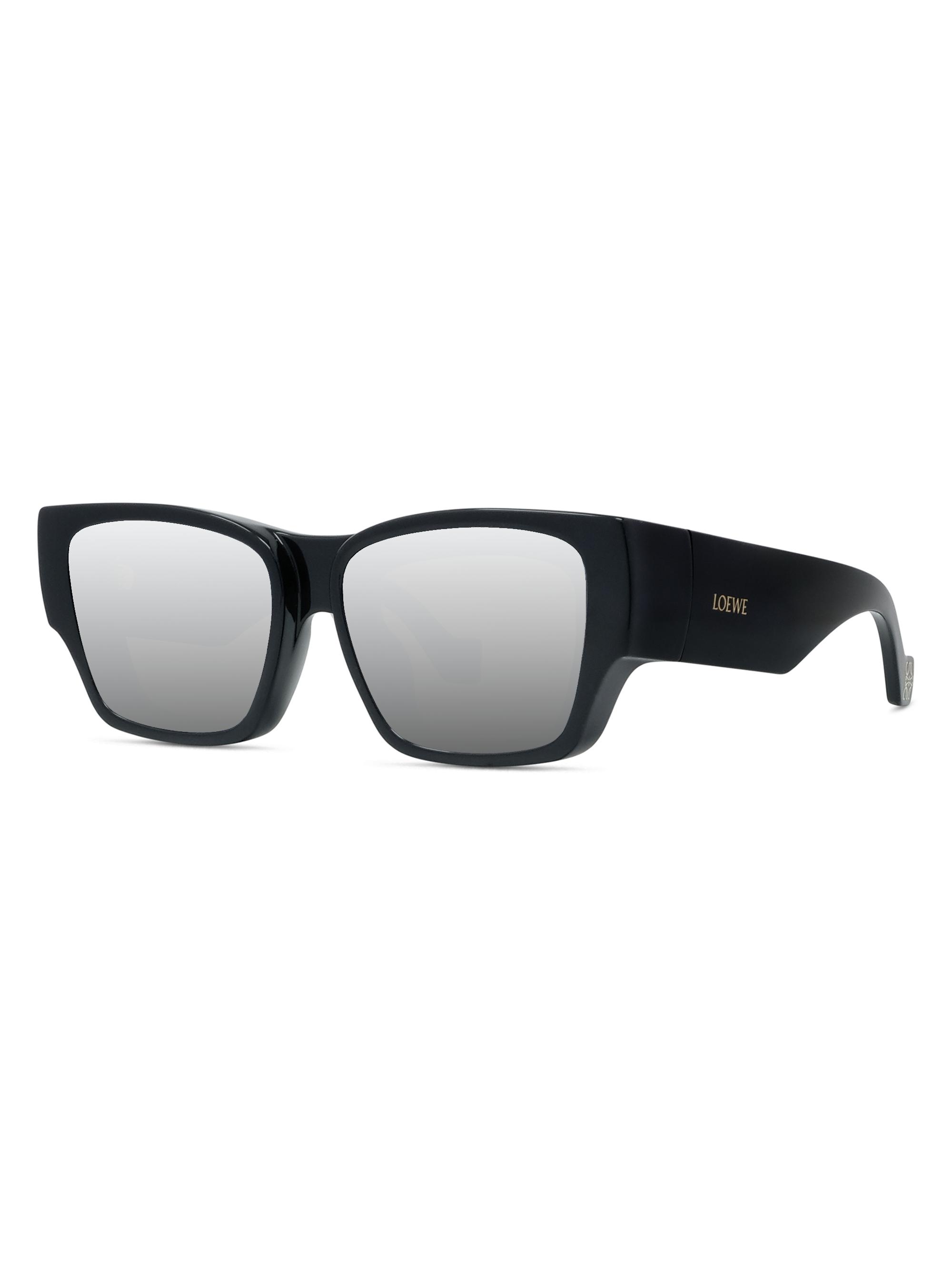 LOEWE Men's  x Paula's Ibiza 56MM Square Sunglasses - Shiny Black Smoke