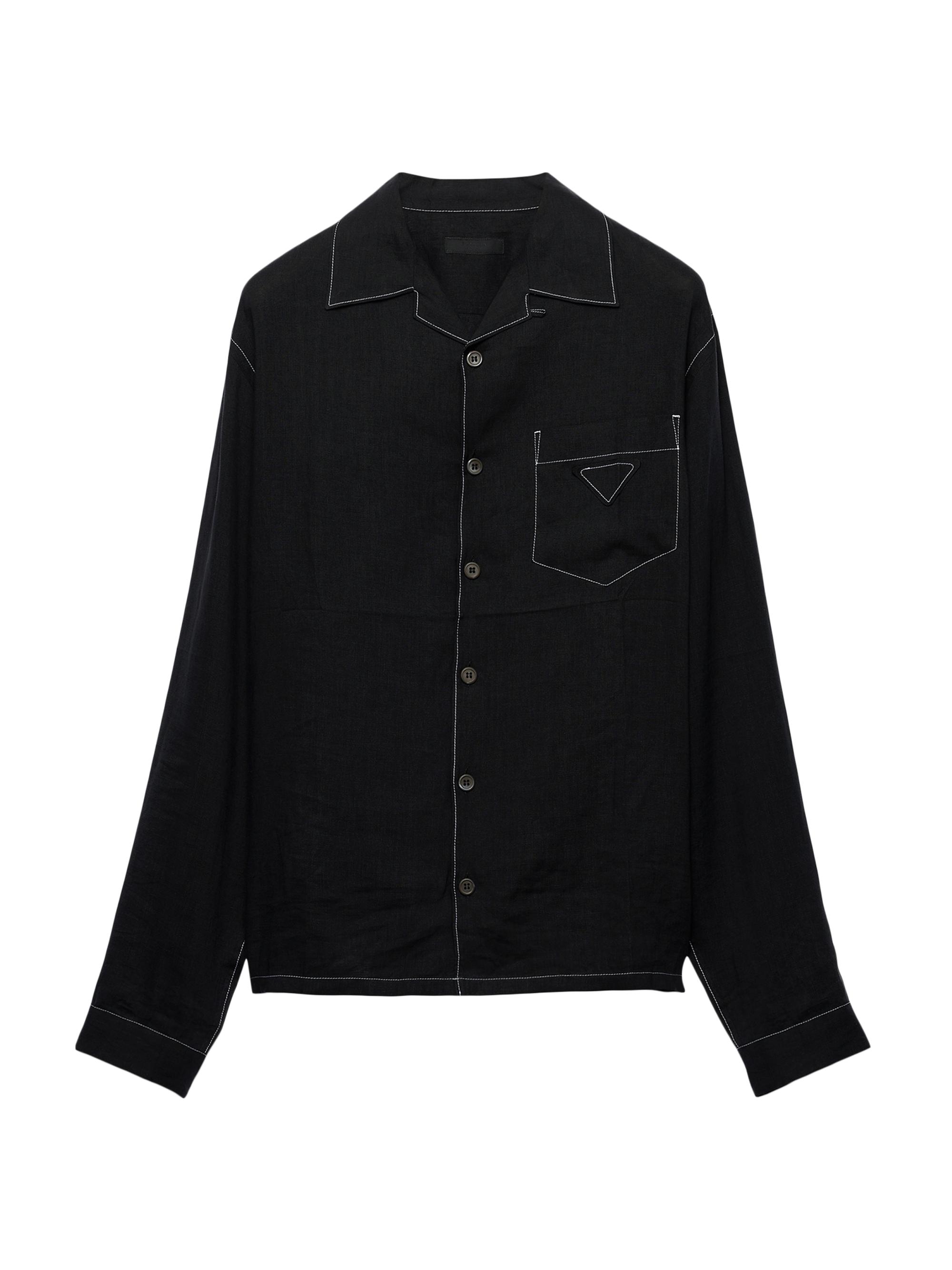 Prada Men's Linen Shirt - Black