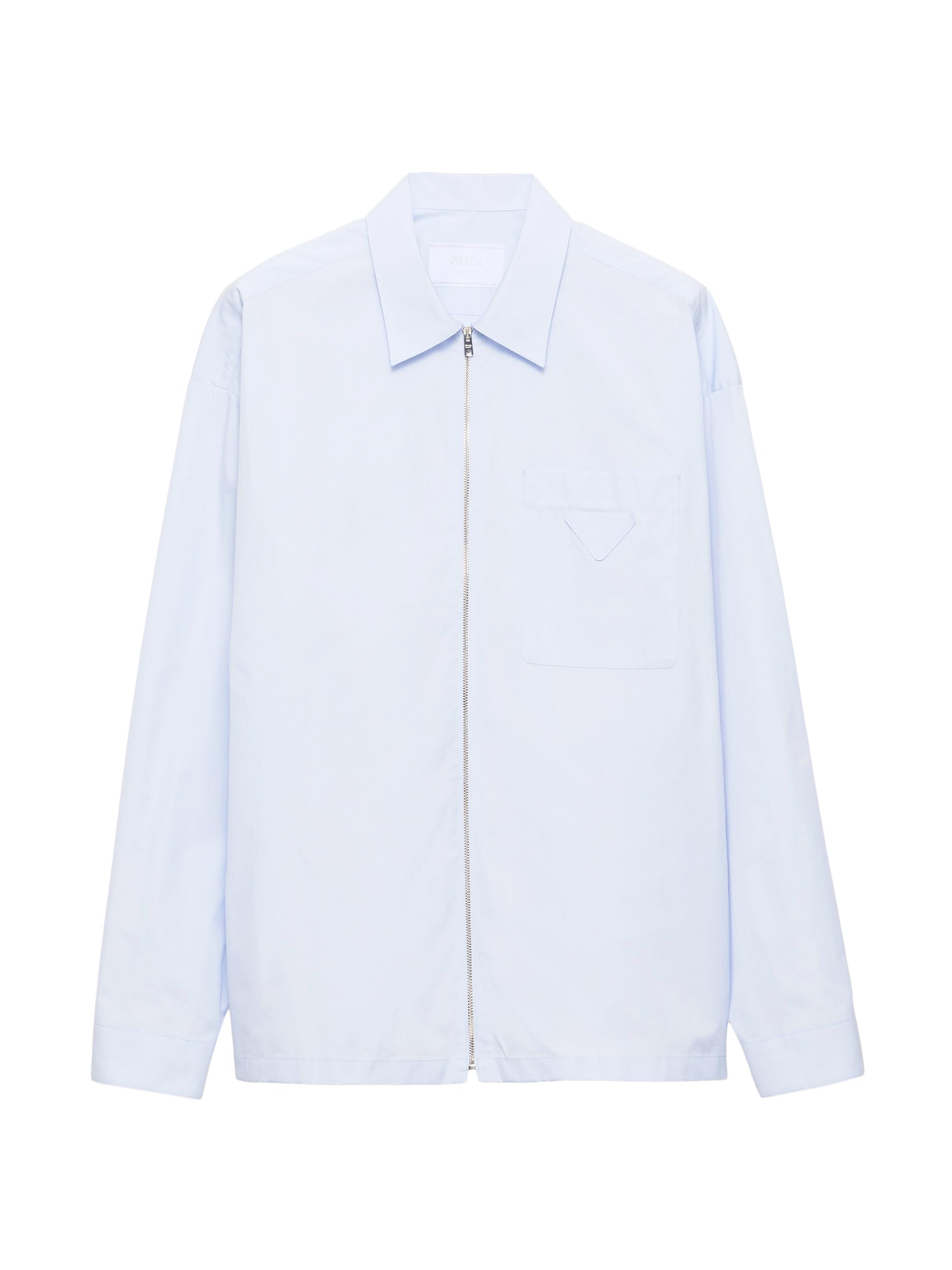 Prada Men's Cotton Zipper Shirt - Blue