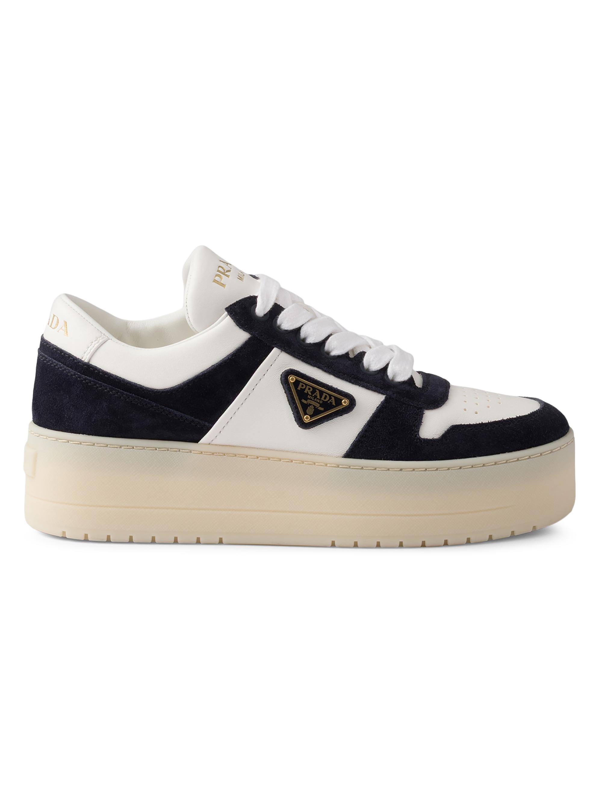 Prada Downtown Bold Nappa Leather and Suede Sneakers | Saks Fifth