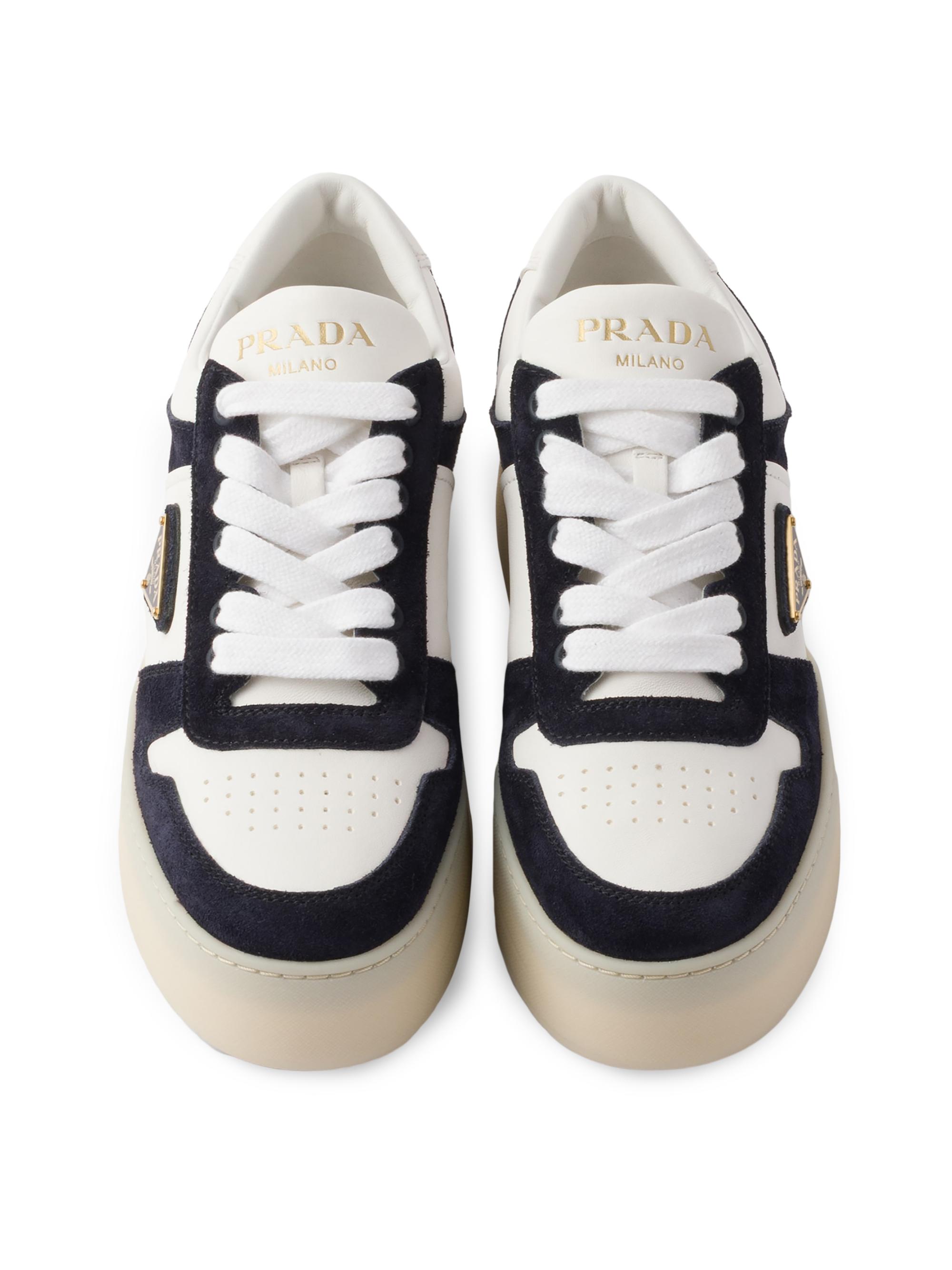 Prada Downtown Bold Nappa Leather and Suede Sneakers | Saks Fifth