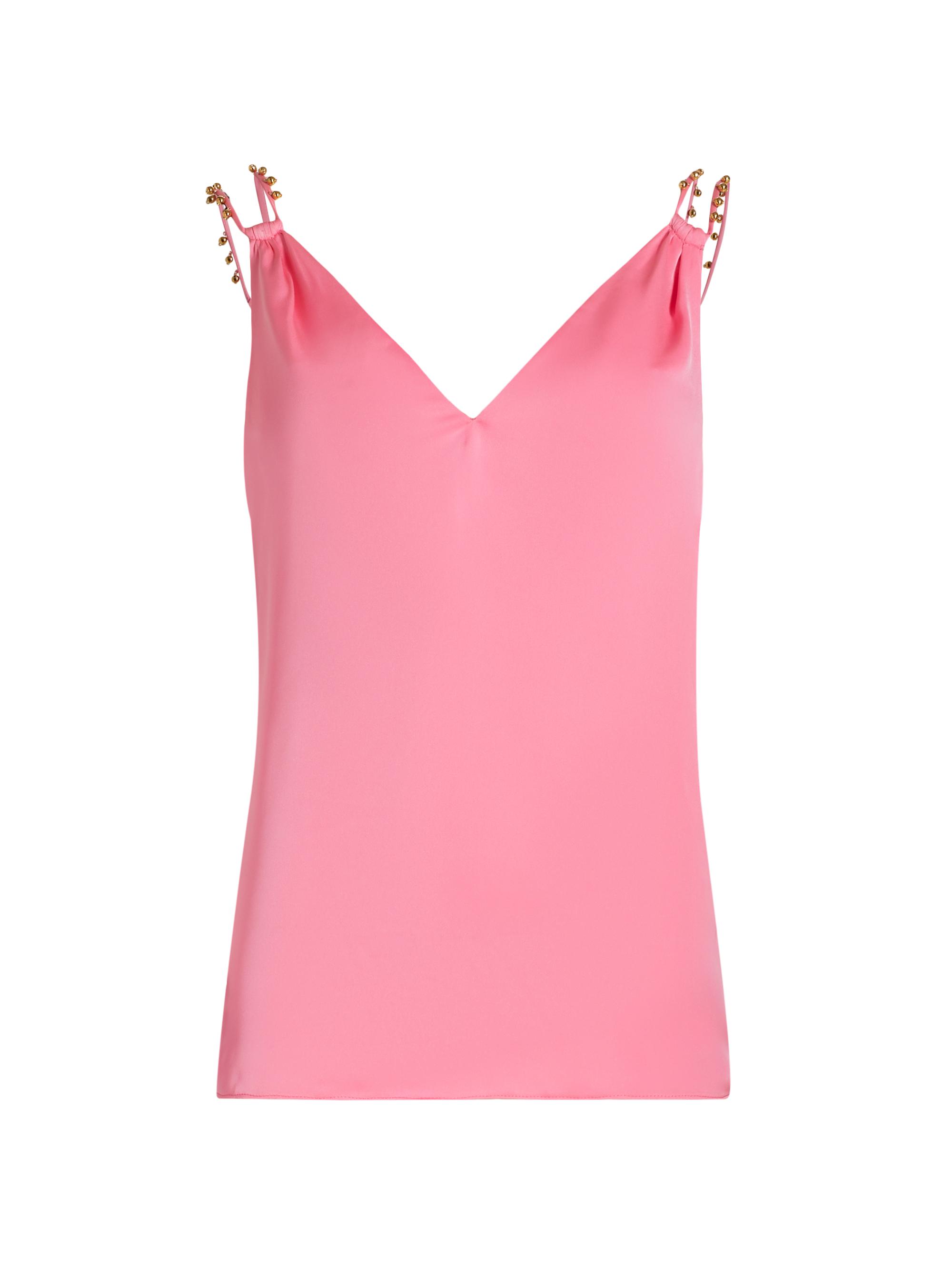 Ramy Brook Women's Sara Bead-Embellished V-Neck Top - Rosa Pink