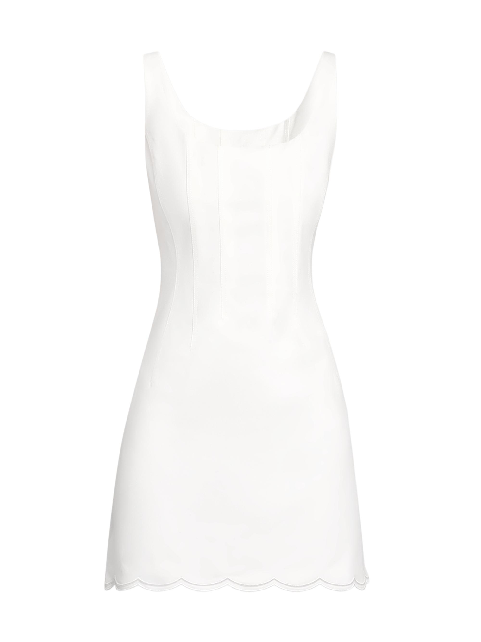 lorene ivory tweed mini dress Lorrie Tweed Corset Mini Dress / White | MESHKI main image 0