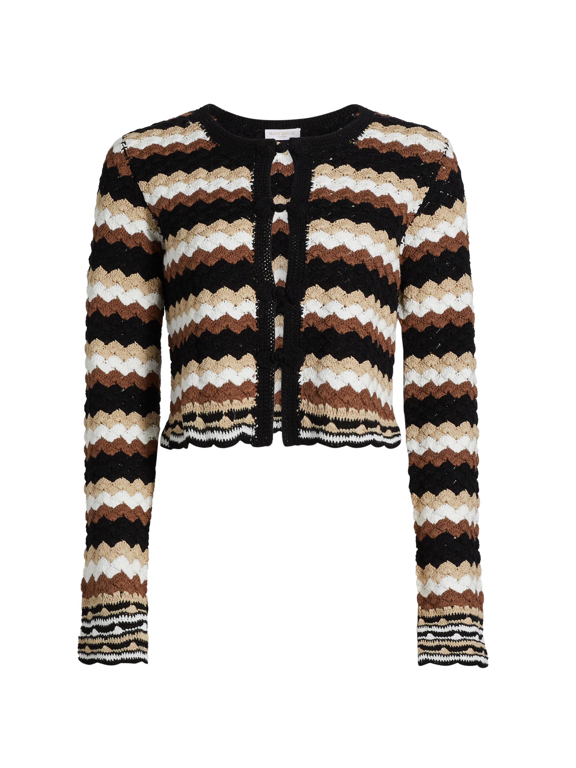 Ramy Brook Women's Geo Crochet Cardigan - Black Geo Crochet