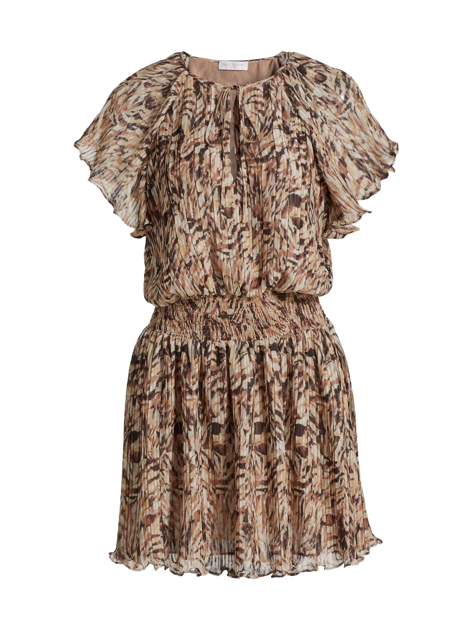 Ramy Brook Women's Felicia Crinkled Minidress - Baja Brown Tulum