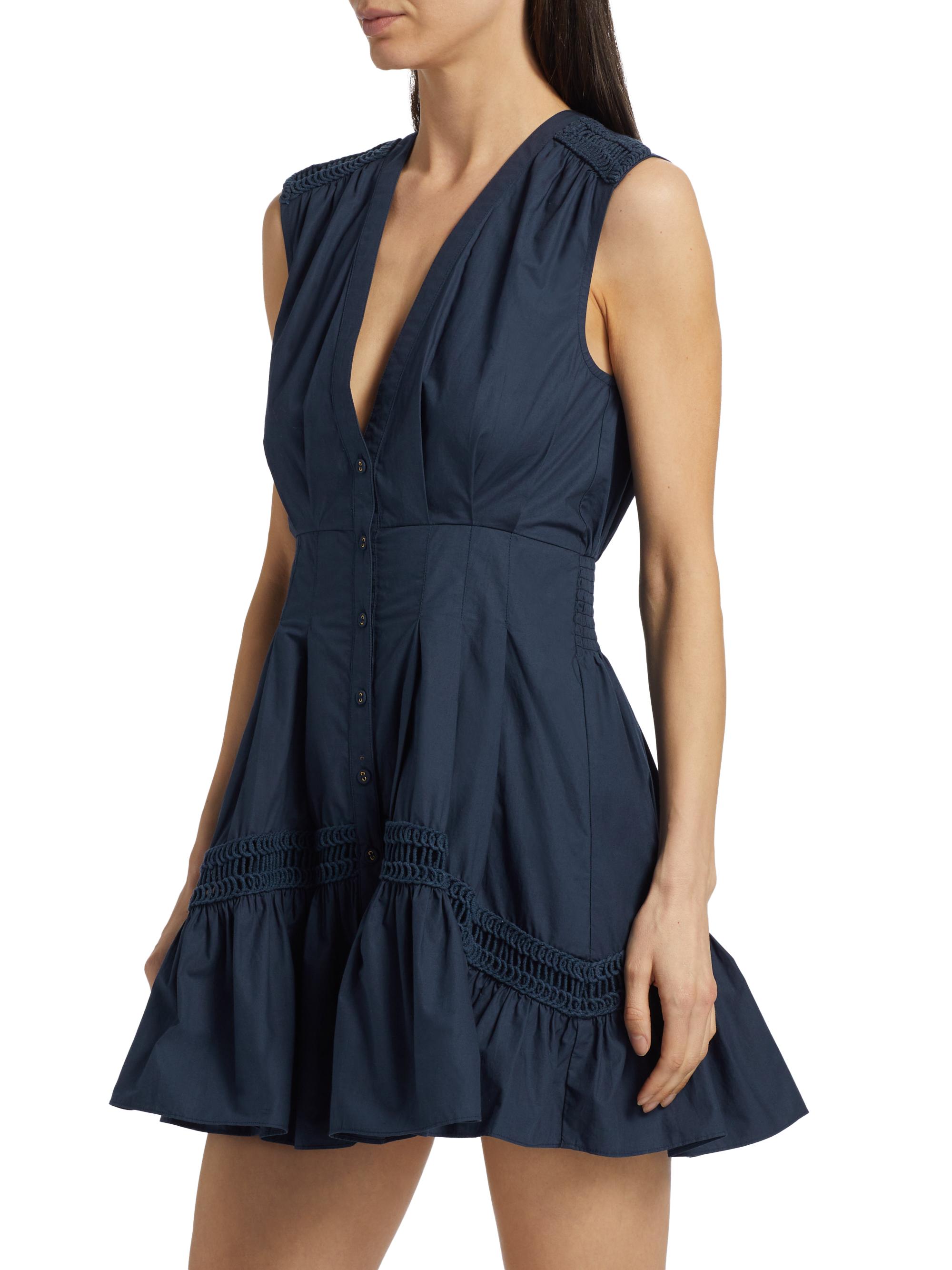 Ramy Brook Eloisa Embroidered Cotton Button-Front Minidress | Saks Fifth  Avenue