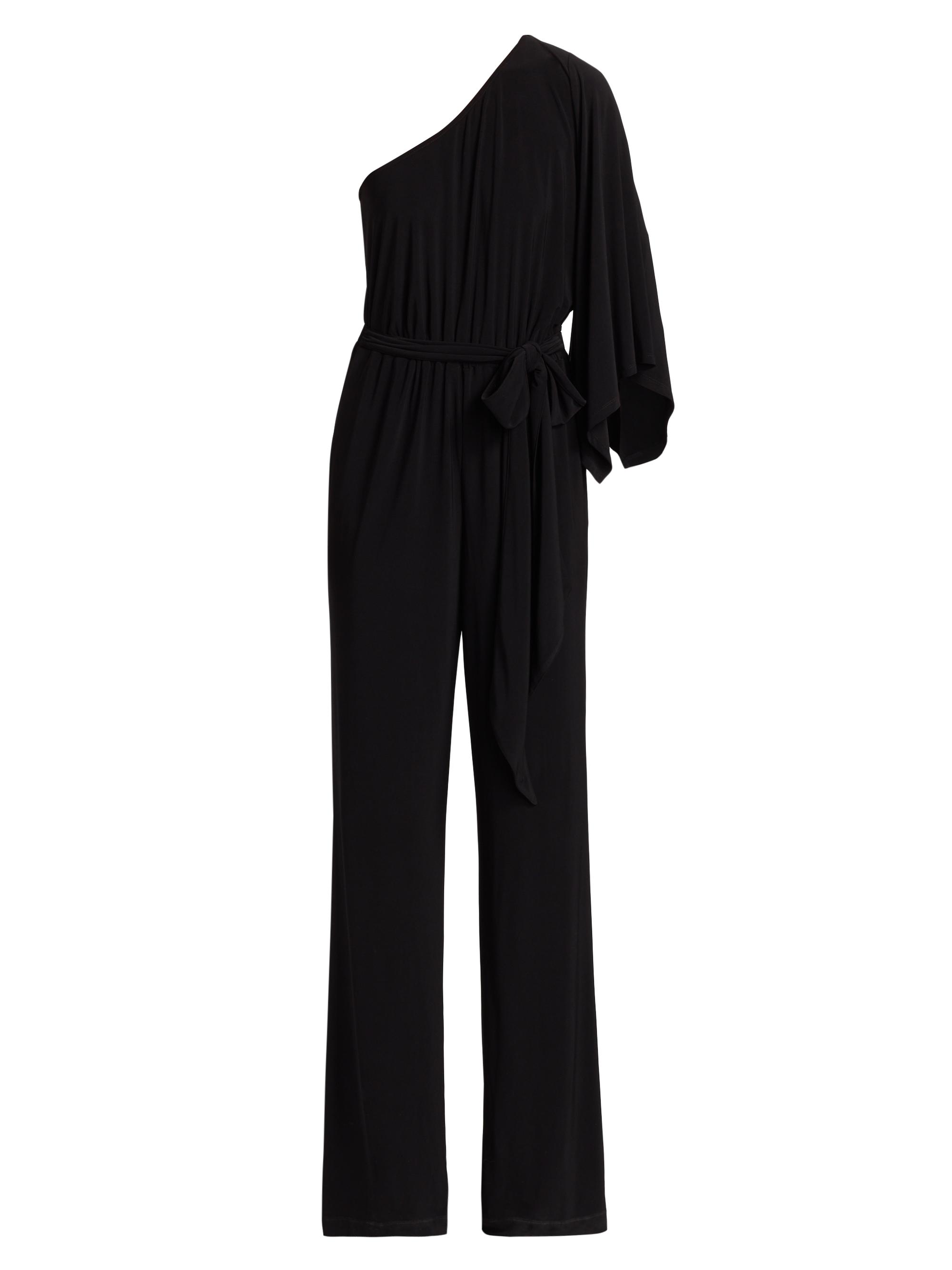 Ramy Brook Myra Asymmetric Pleated Satin Jumpsuit | Saks Fifth Avenue