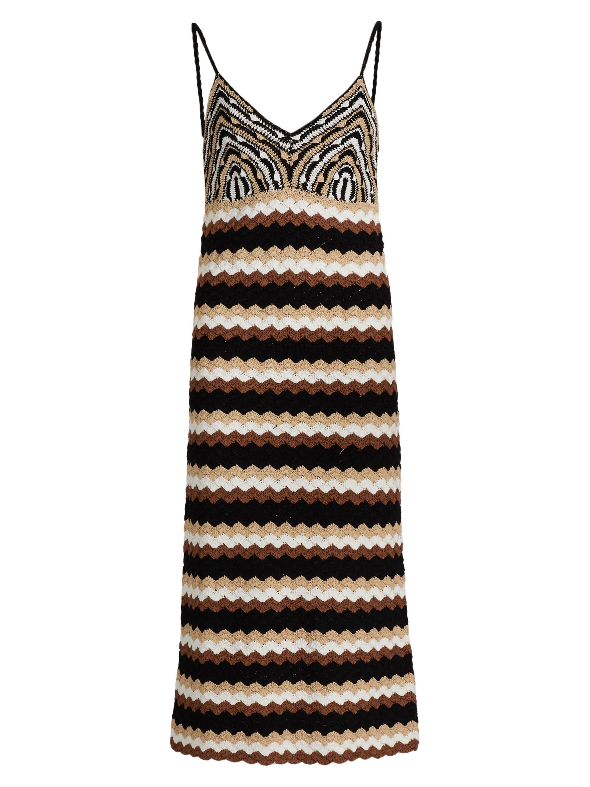 Ramy Brook Women's Harlow Striped Cotton Knit Midi-Dress - Black Geo Crochet