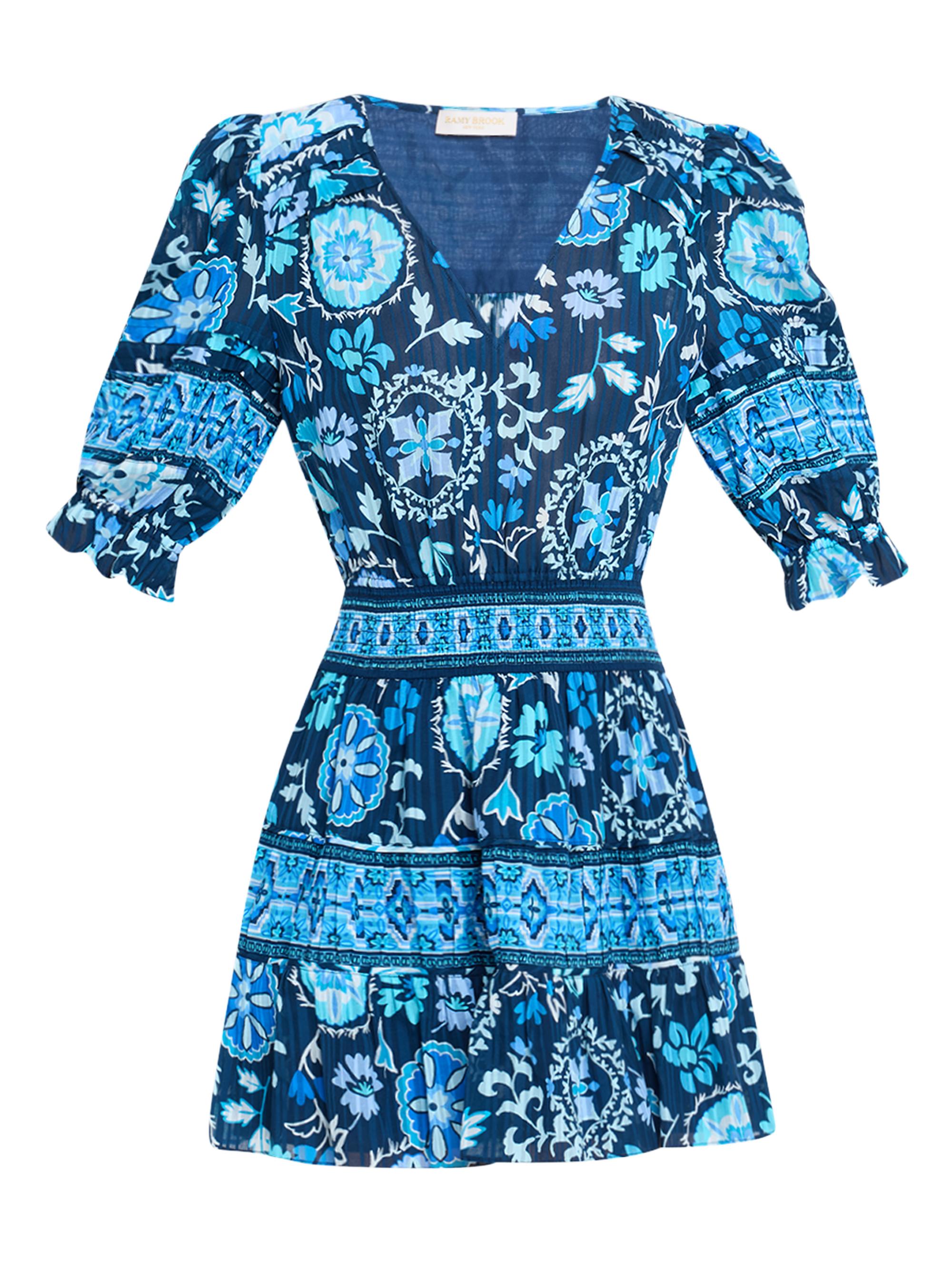 Shoshanna Archie Floral-Print Denim Minidress | Saks Fifth Avenue