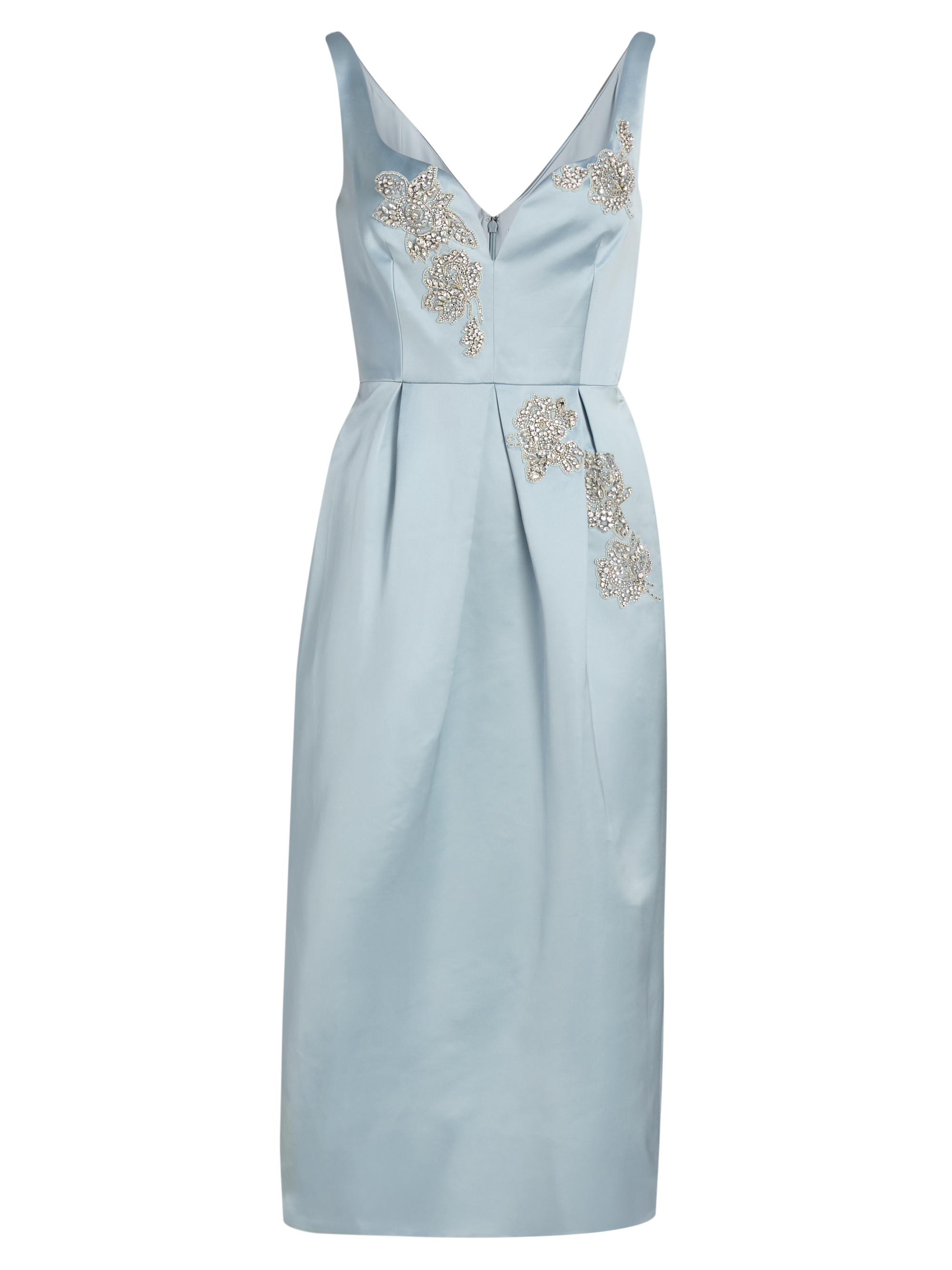 Erdem Women's Embellished Satin Cocktail Dress - Cloud