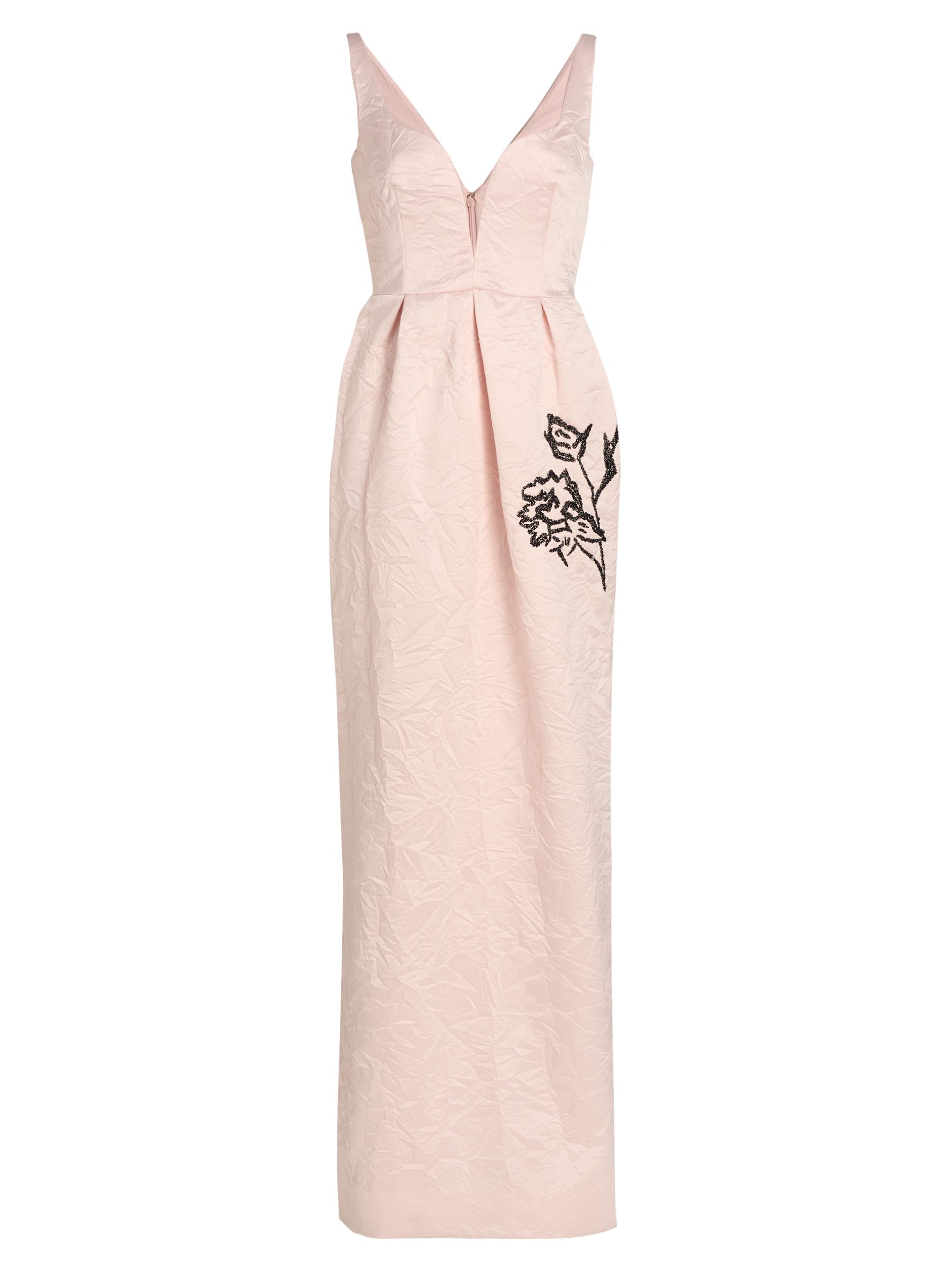 Erdem Women's Crinkled Satin Embellished Gown - Artist Sketch Camisole Pink