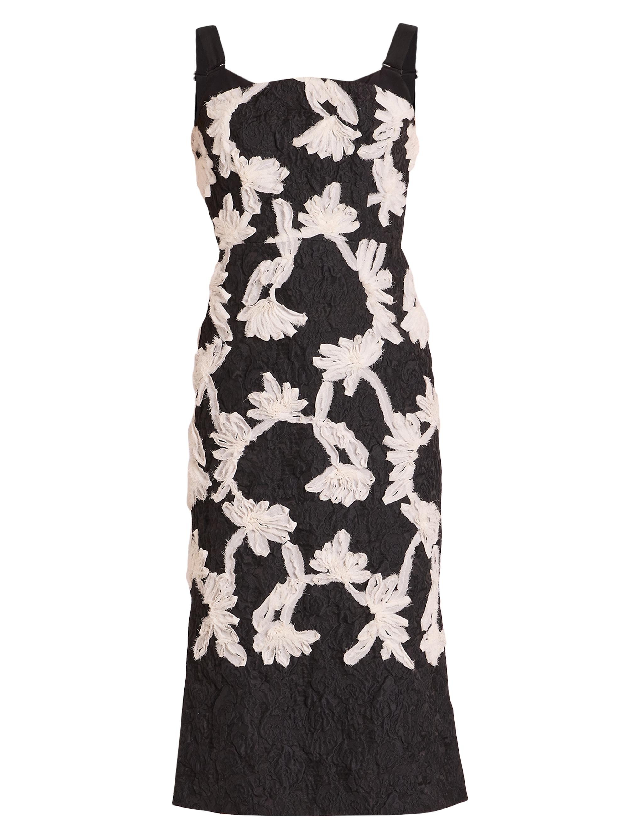 Erdem Women's Textured Floral Cocktail Dress - Black
