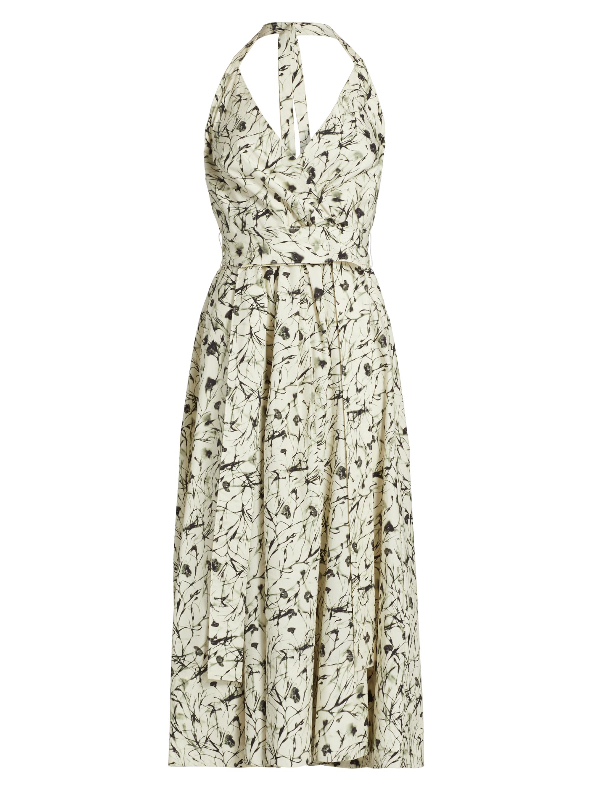 Proenza Schouler White Label Women's Rhea Printed Poplin Midi-Dress - Light Butter Black