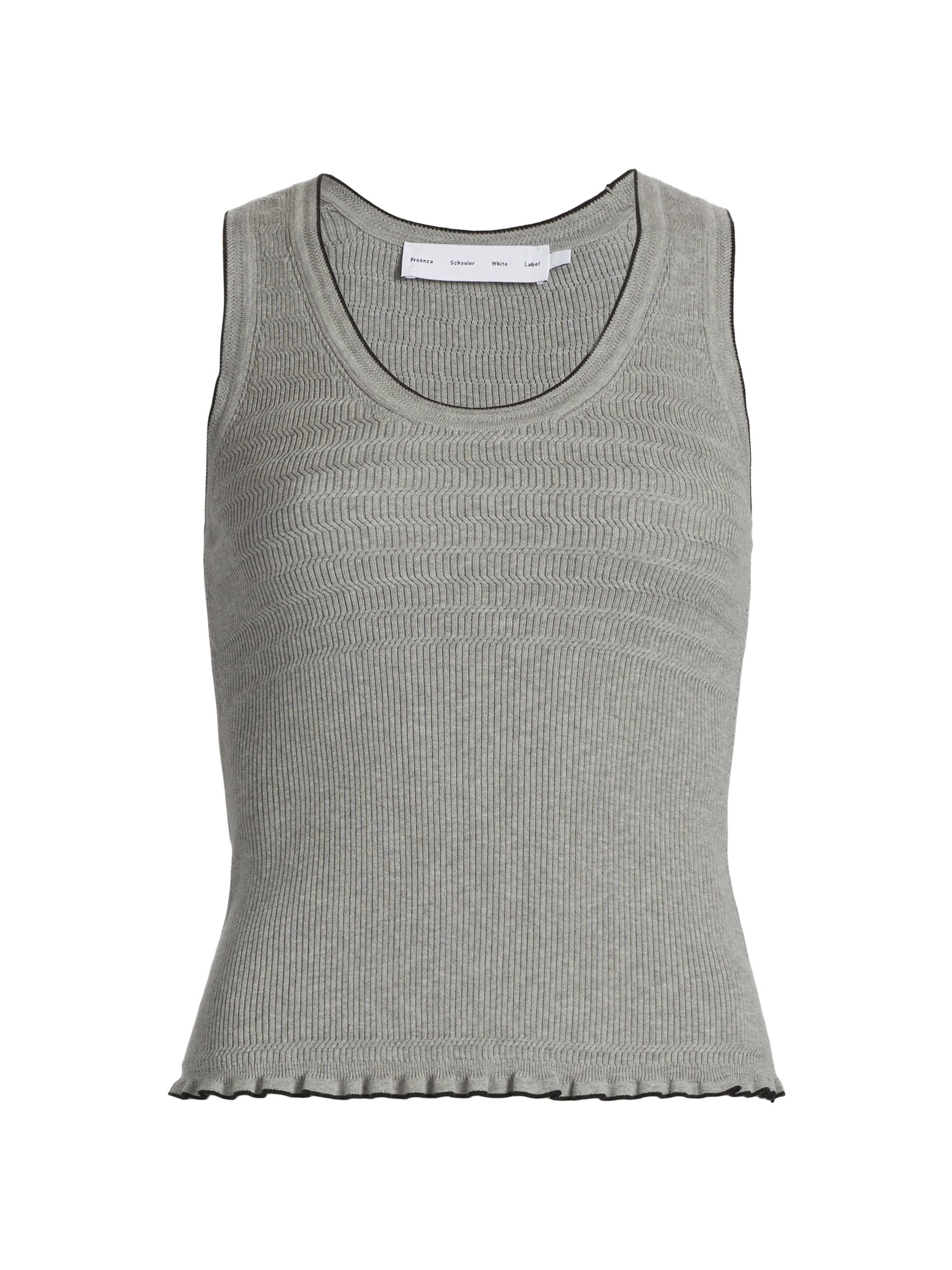 Proenza Schouler White Label Women's Eloise Cotton Knit Top - Pale Grey Melange