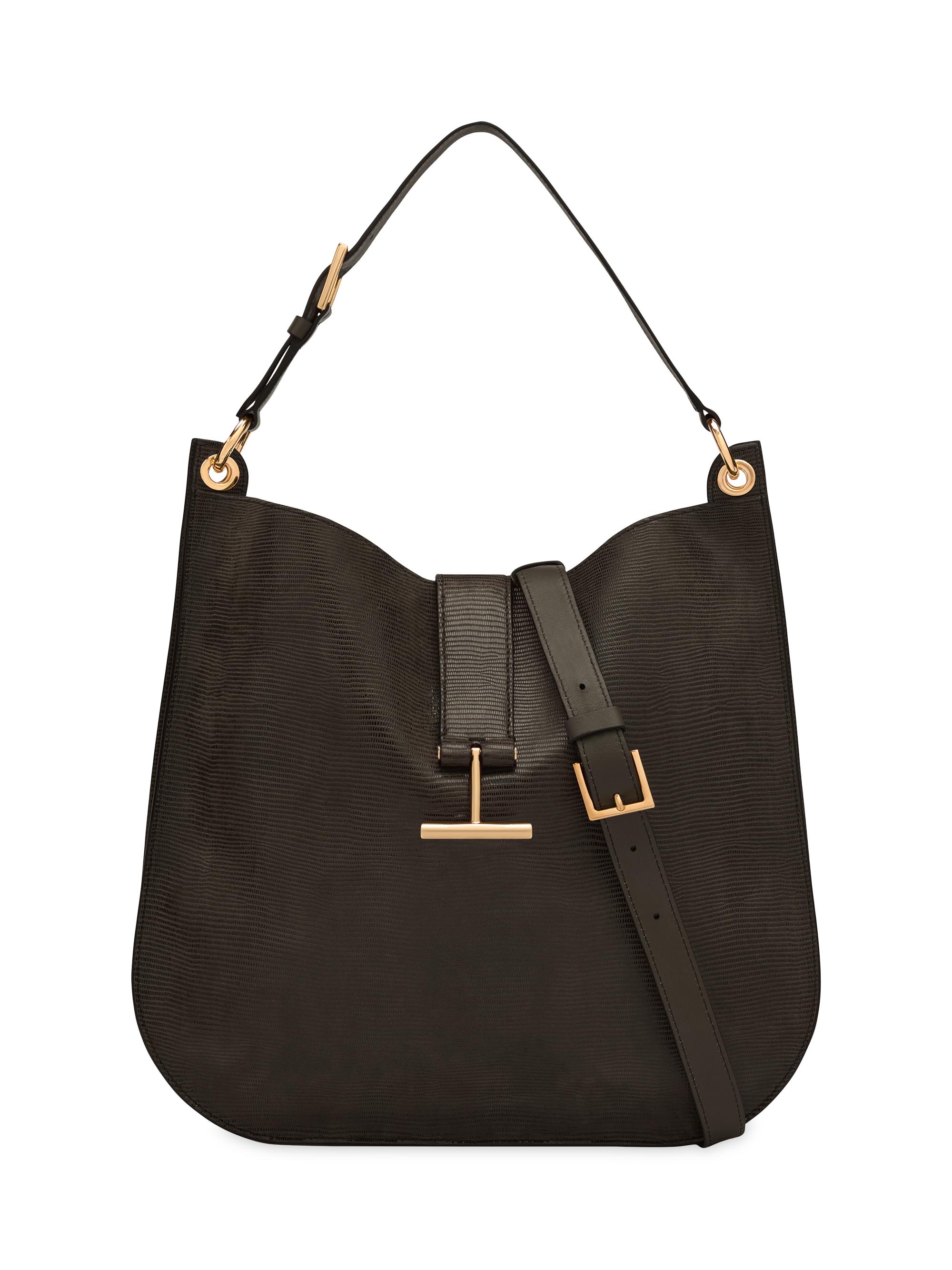 TOM FORD Women's  Tara Embossed Leather Crossbody Bag - Chocolate