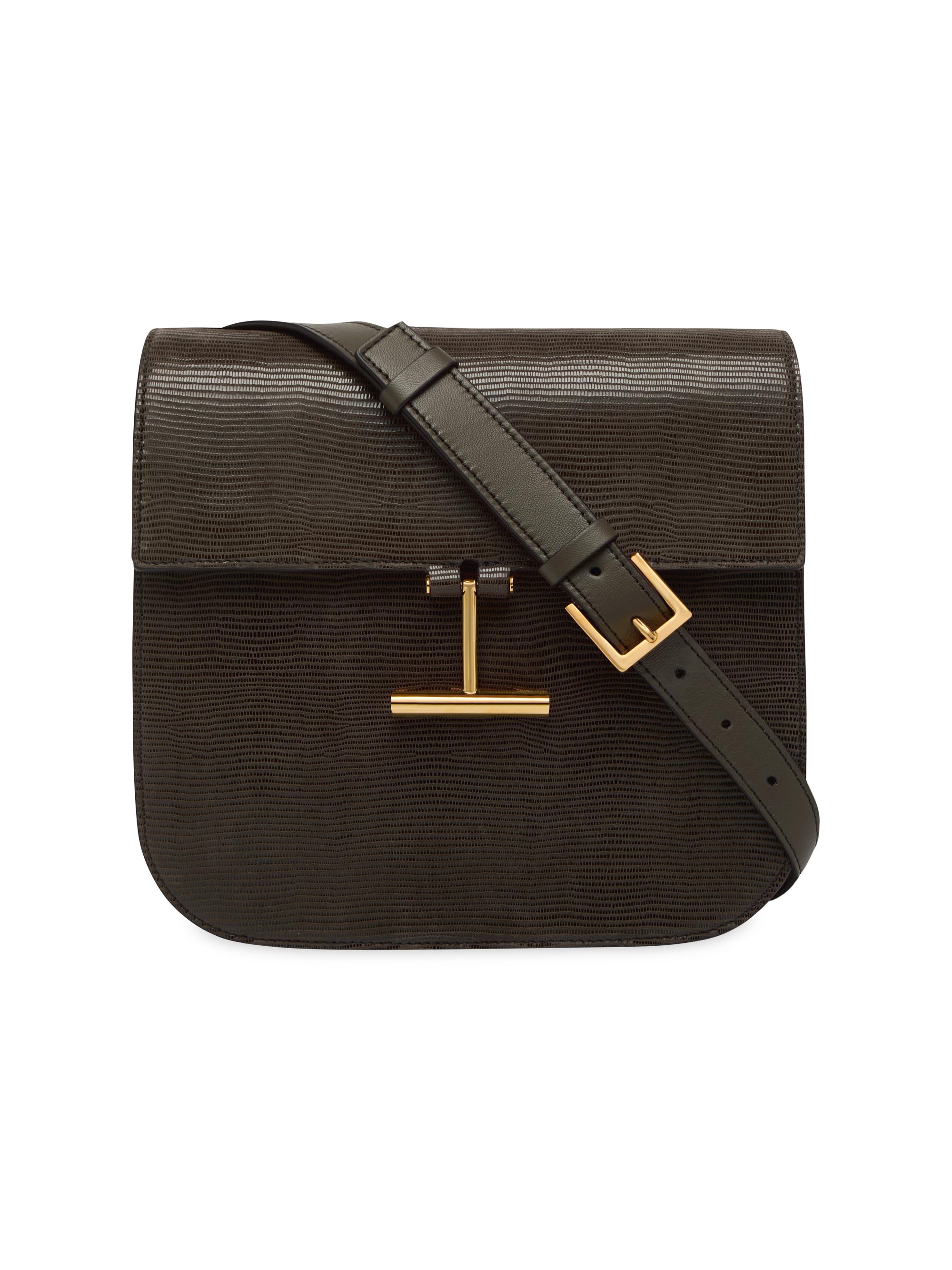 TOM FORD Women's  Tara Embossed Leather Crossbody Bag - Chocolate